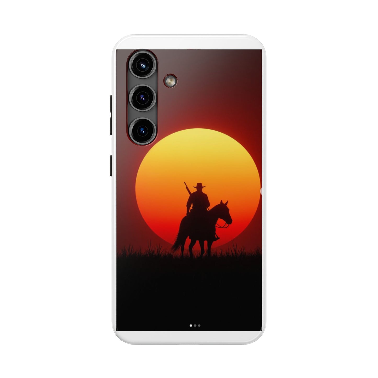 Sunset Cowboy Tough Phone Cases, Western Style Phone Cover, Unique Gift for Horse Lovers, Adventure Accessories, Durable Phone Protection