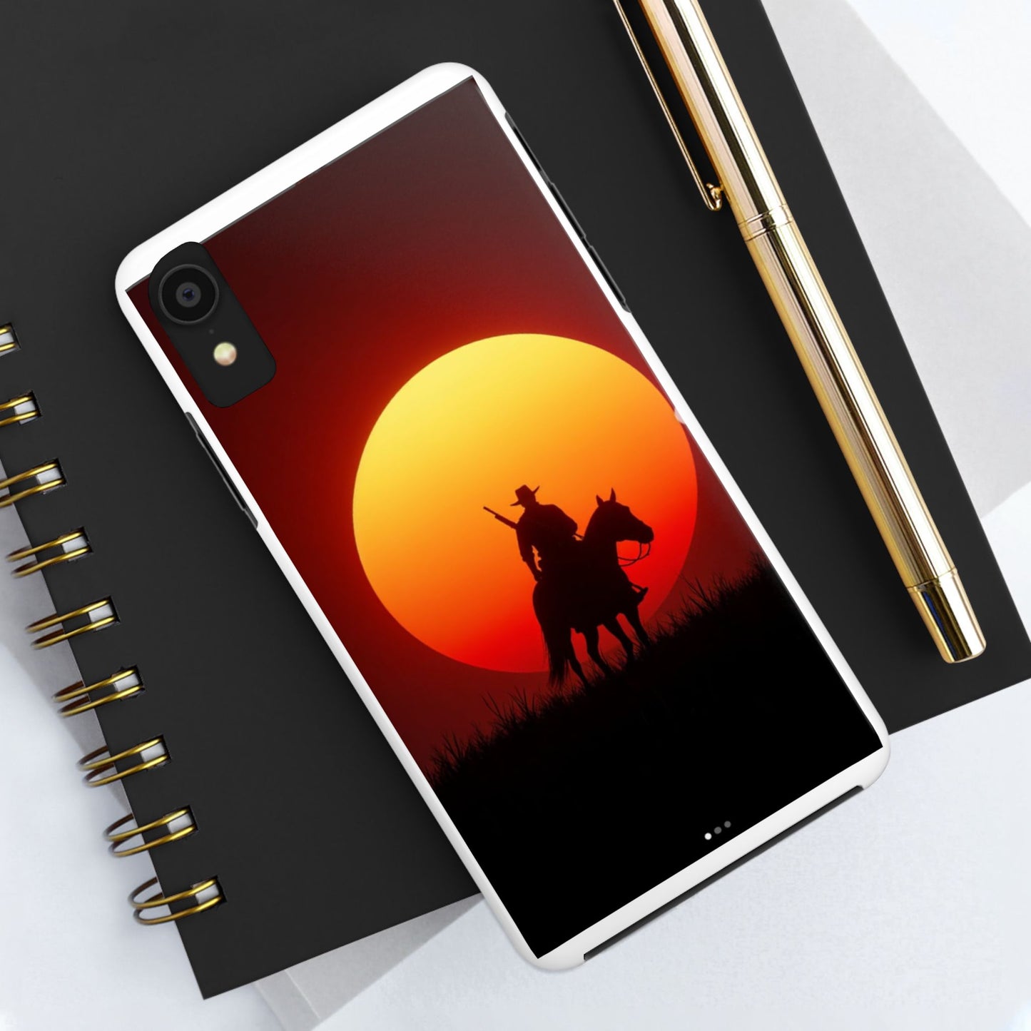 Sunset Cowboy Tough Phone Cases, Western Style Phone Cover, Unique Gift for Horse Lovers, Adventure Accessories, Durable Phone Protection