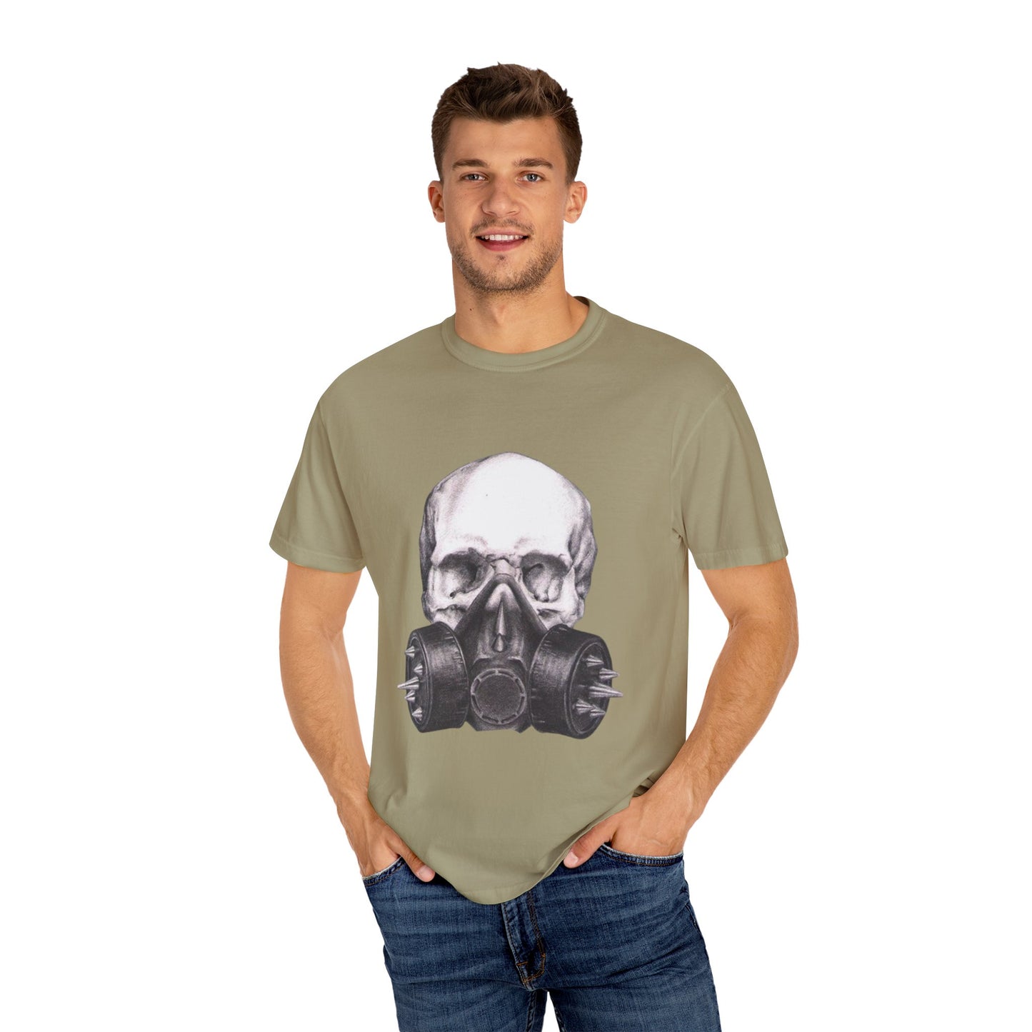 Edgy Skull Gas Mask T-shirt | Unisex Punk Apparel, Streetwear, Alternative Fashion, Music Festival Gear, Unique Graphic Tee