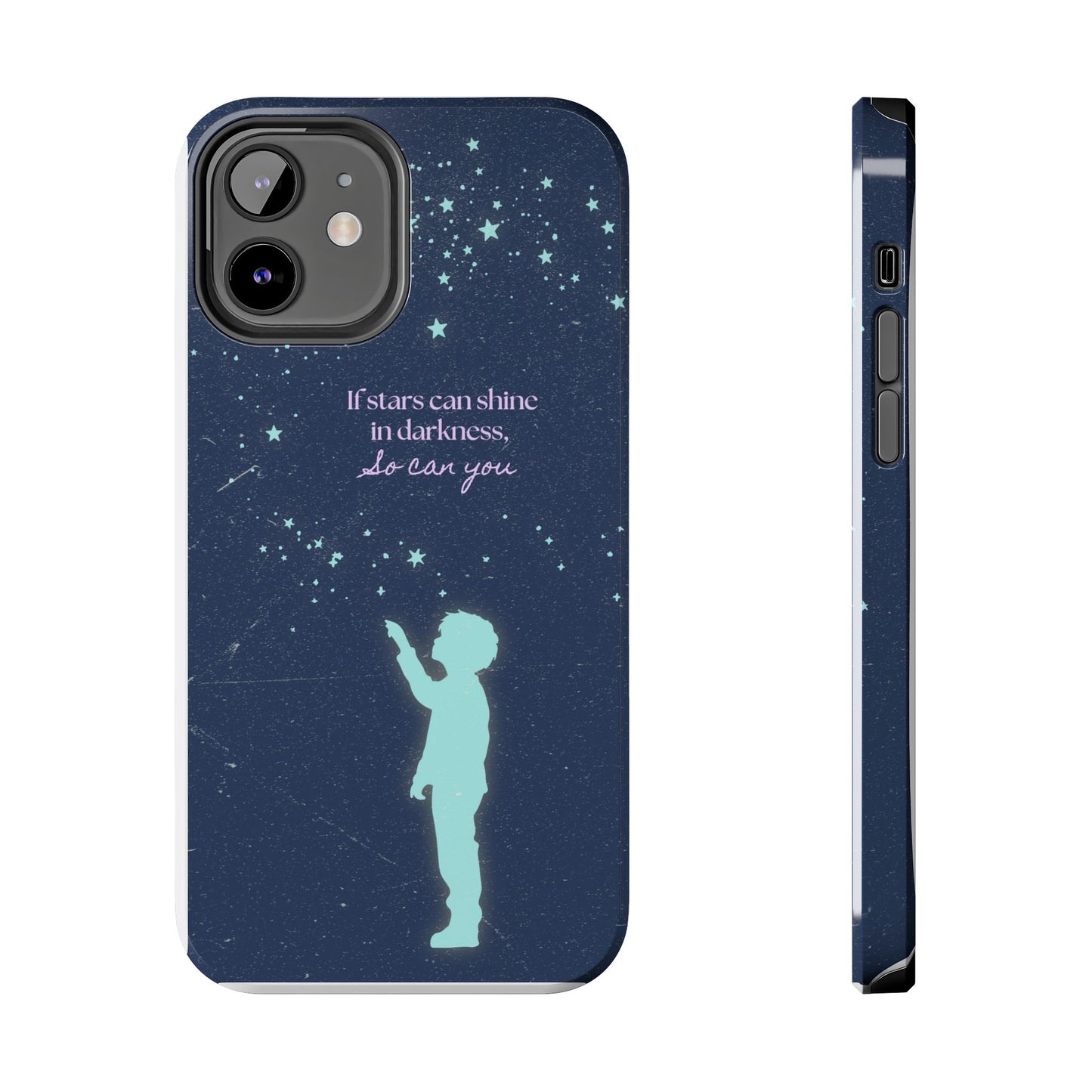 Starry Night Tough Phone Cases, Inspirational Phone Cover, Cute Kid Design, Galaxy Aesthetic, Gift for Dreamers, Motivational Decor