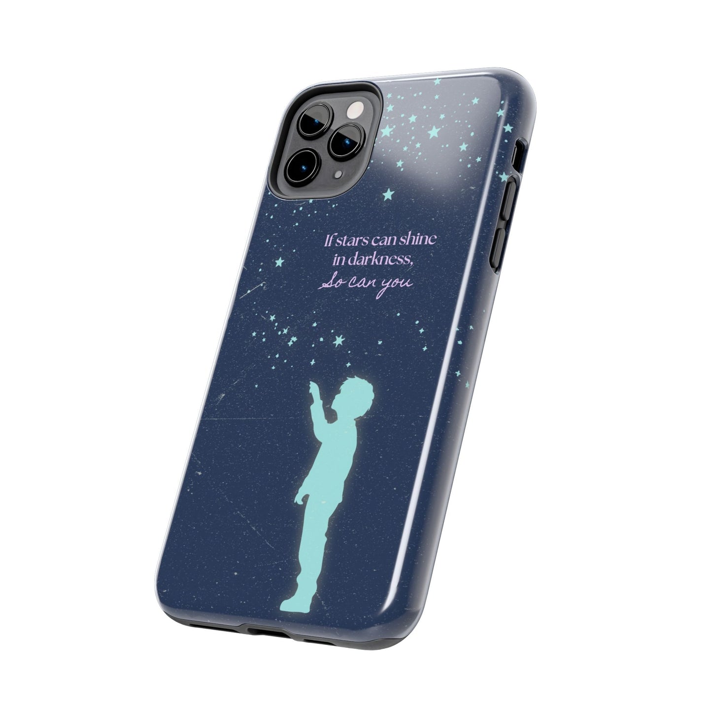 Starry Night Tough Phone Cases, Inspirational Phone Cover, Cute Kid Design, Galaxy Aesthetic, Gift for Dreamers, Motivational Decor