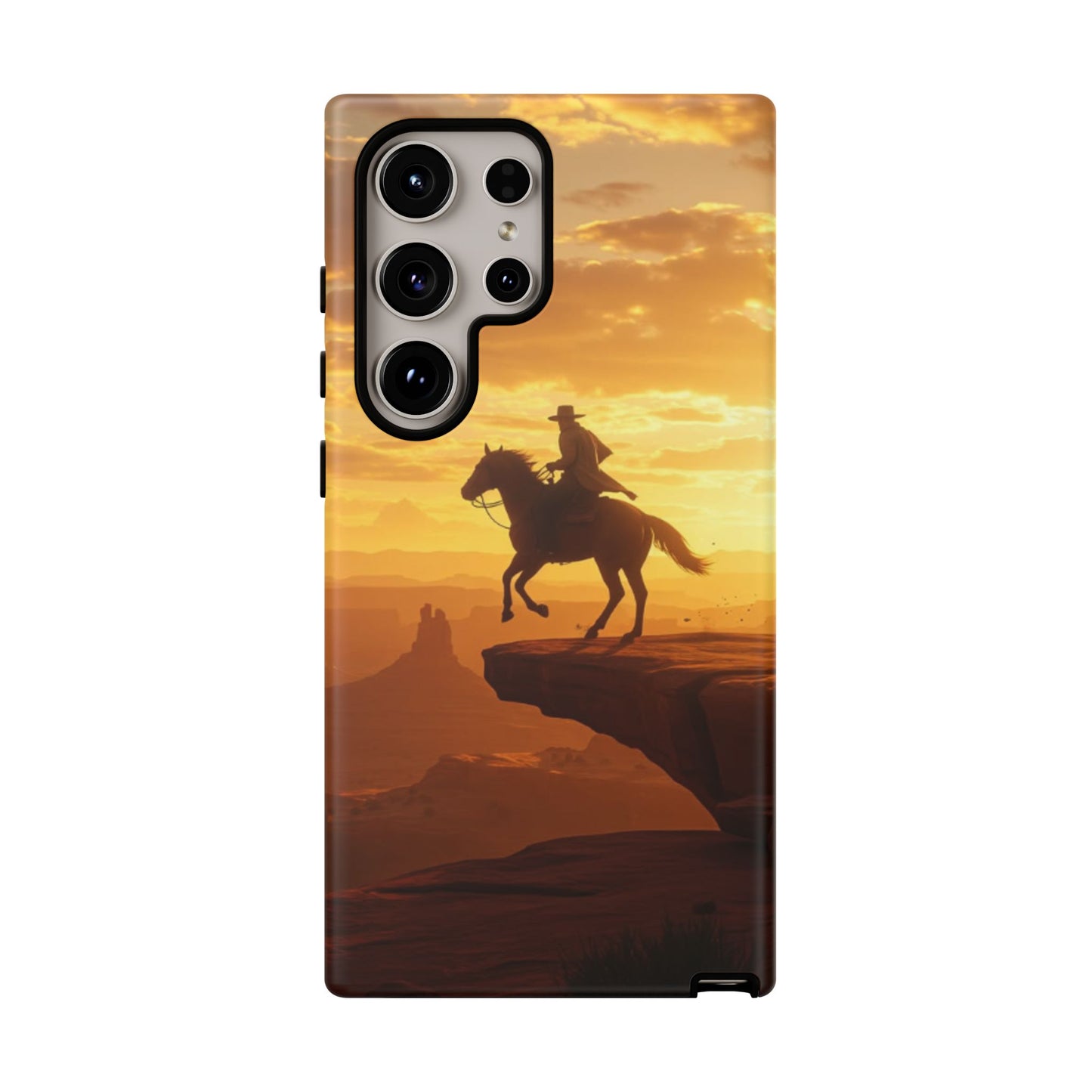 Sunset Horse Rider Phone Case, Western Art Cover, Tough Shell, Ideal Gift for Horse Lovers, Scenic Phone Accessories