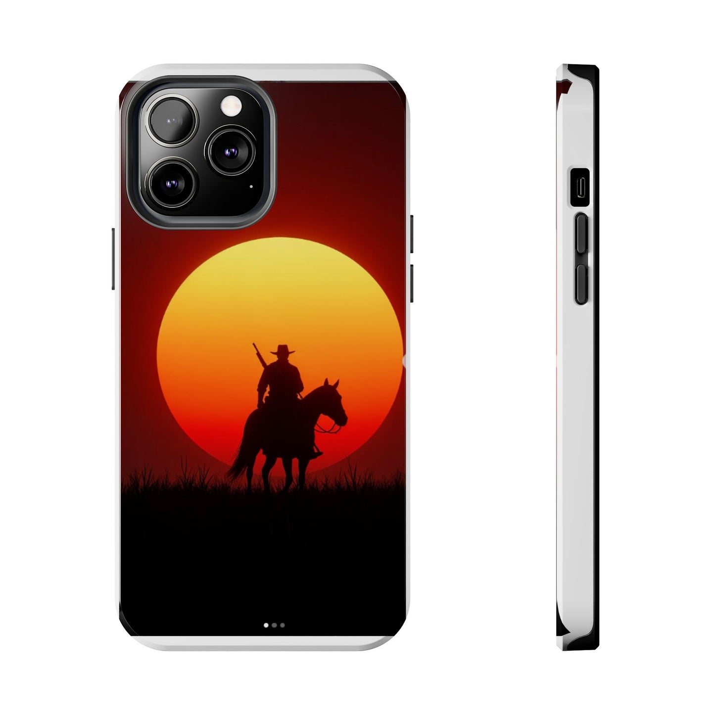 Sunset Cowboy Tough Phone Cases, Western Style Phone Cover, Unique Gift for Horse Lovers, Adventure Accessories, Durable Phone Protection