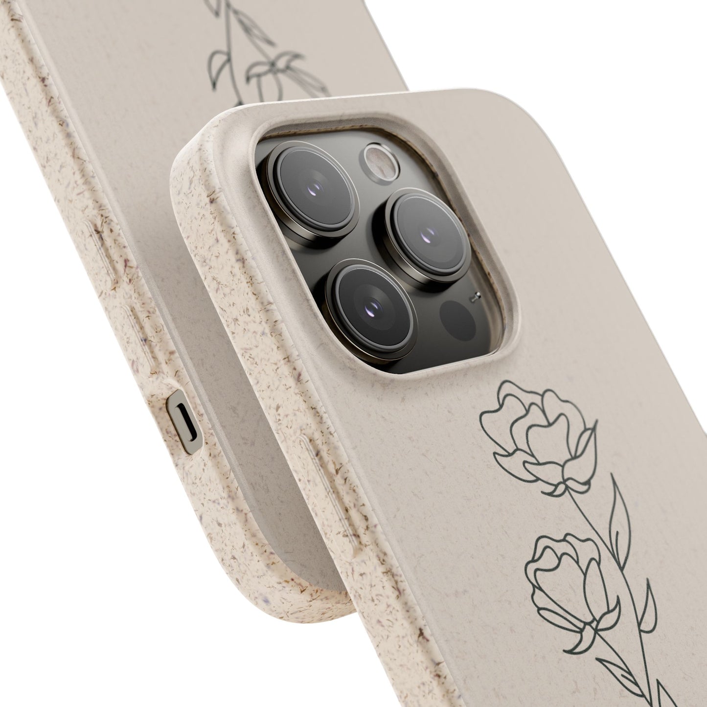 Eco-Friendly Phone Case with Floral Design, Biodegradable Mobile Cover, Sustainable Gift, Floral iPhone Case, Eco Chic Decor