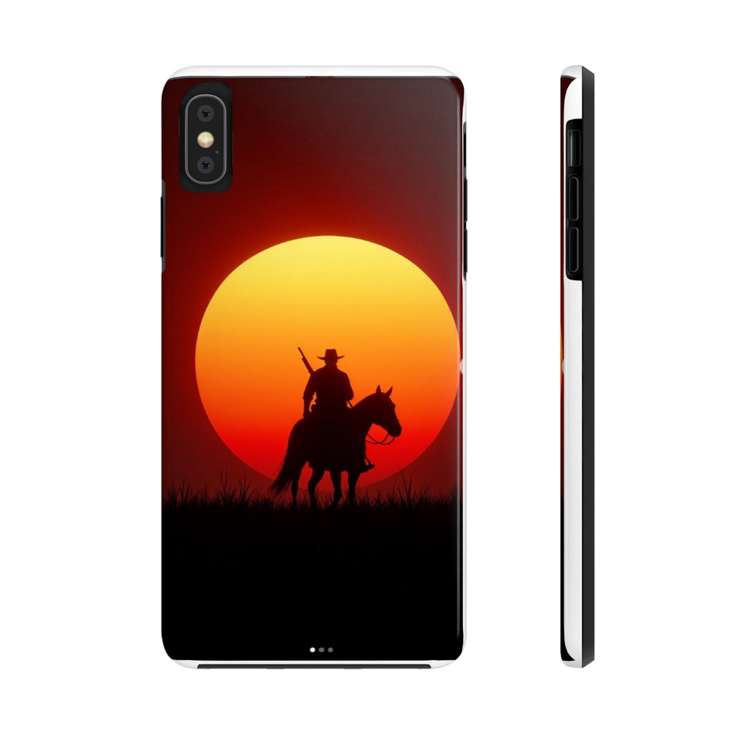 Sunset Cowboy Tough Phone Cases, Western Style Phone Cover, Unique Gift for Horse Lovers, Adventure Accessories, Durable Phone Protection