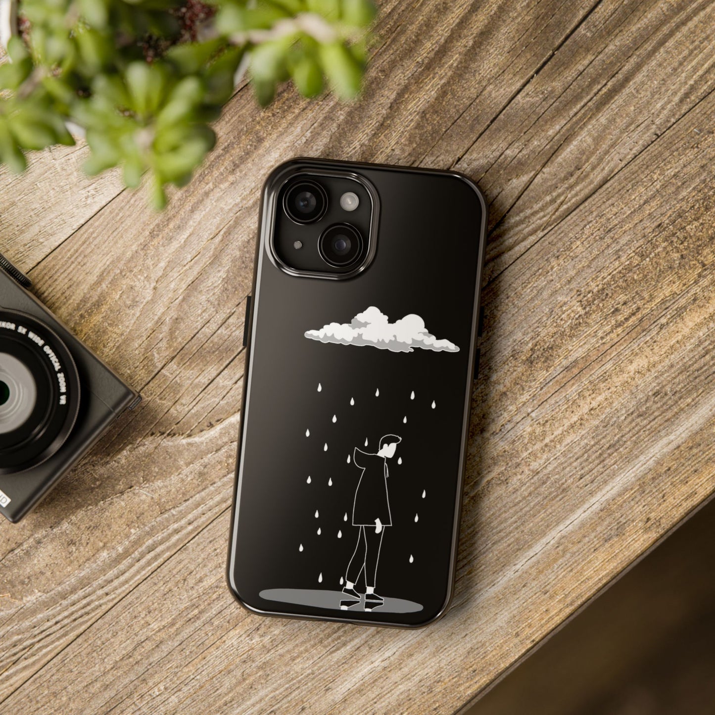 Rainy Day Tough Phone Case, Artistic Phone Cover, Aesthetic Phone Protector, Unique Gift for Friends, Mobile Accessory