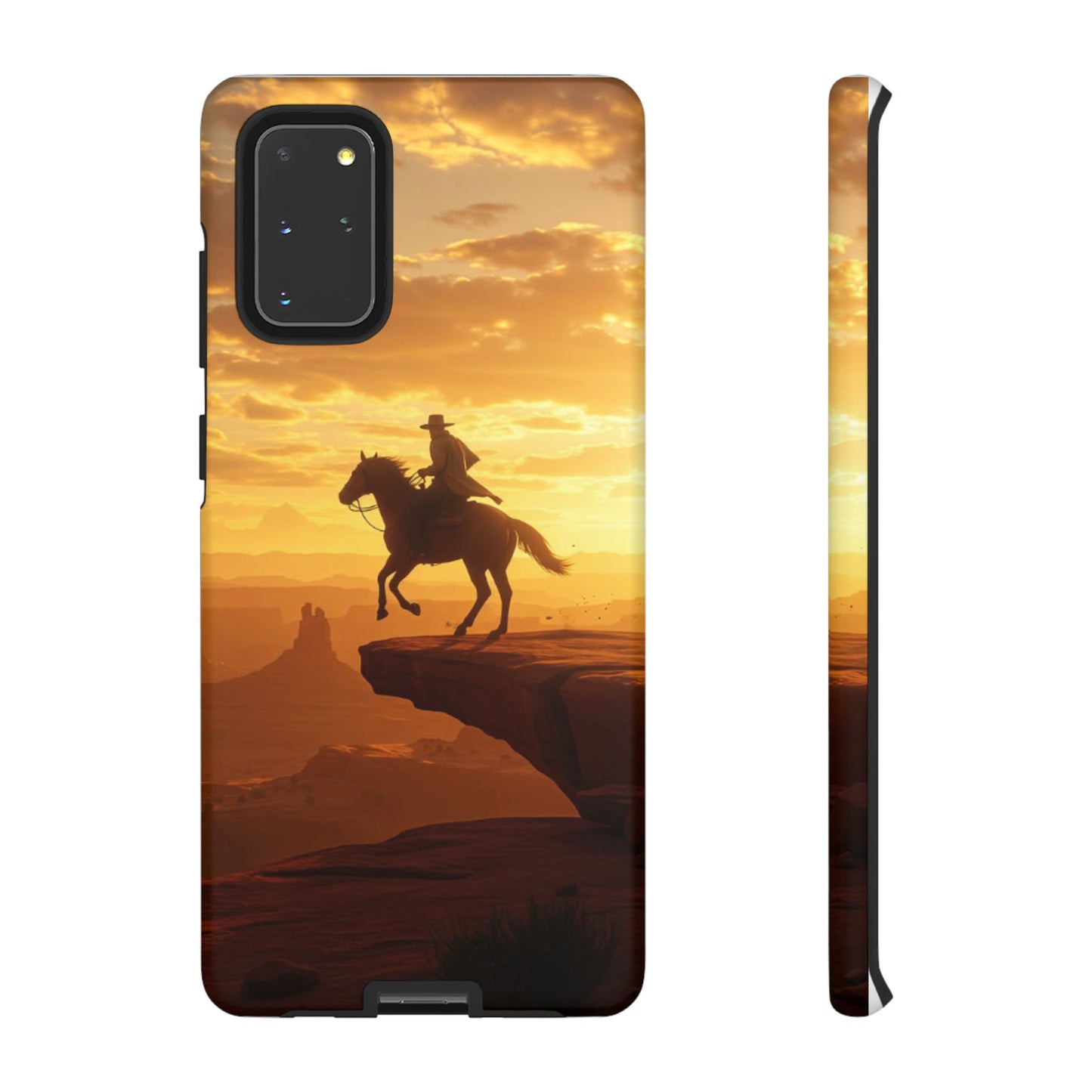 Sunset Horse Rider Phone Case, Western Art Cover, Tough Shell, Ideal Gift for Horse Lovers, Scenic Phone Accessories