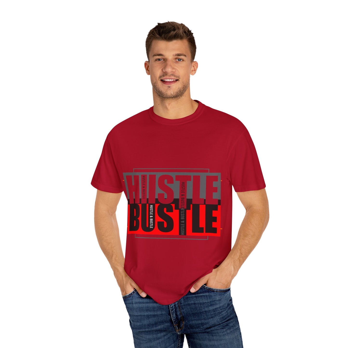 Hustle & Bustle Unisex T-Shirt, Motivational Tee, Casual Wear, Gift for Entrepreneurs, Urban Outfit, Everyday Inspiration