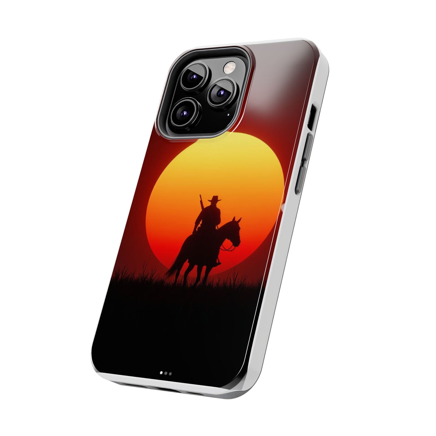 Sunset Cowboy Tough Phone Cases, Western Style Phone Cover, Unique Gift for Horse Lovers, Adventure Accessories, Durable Phone Protection