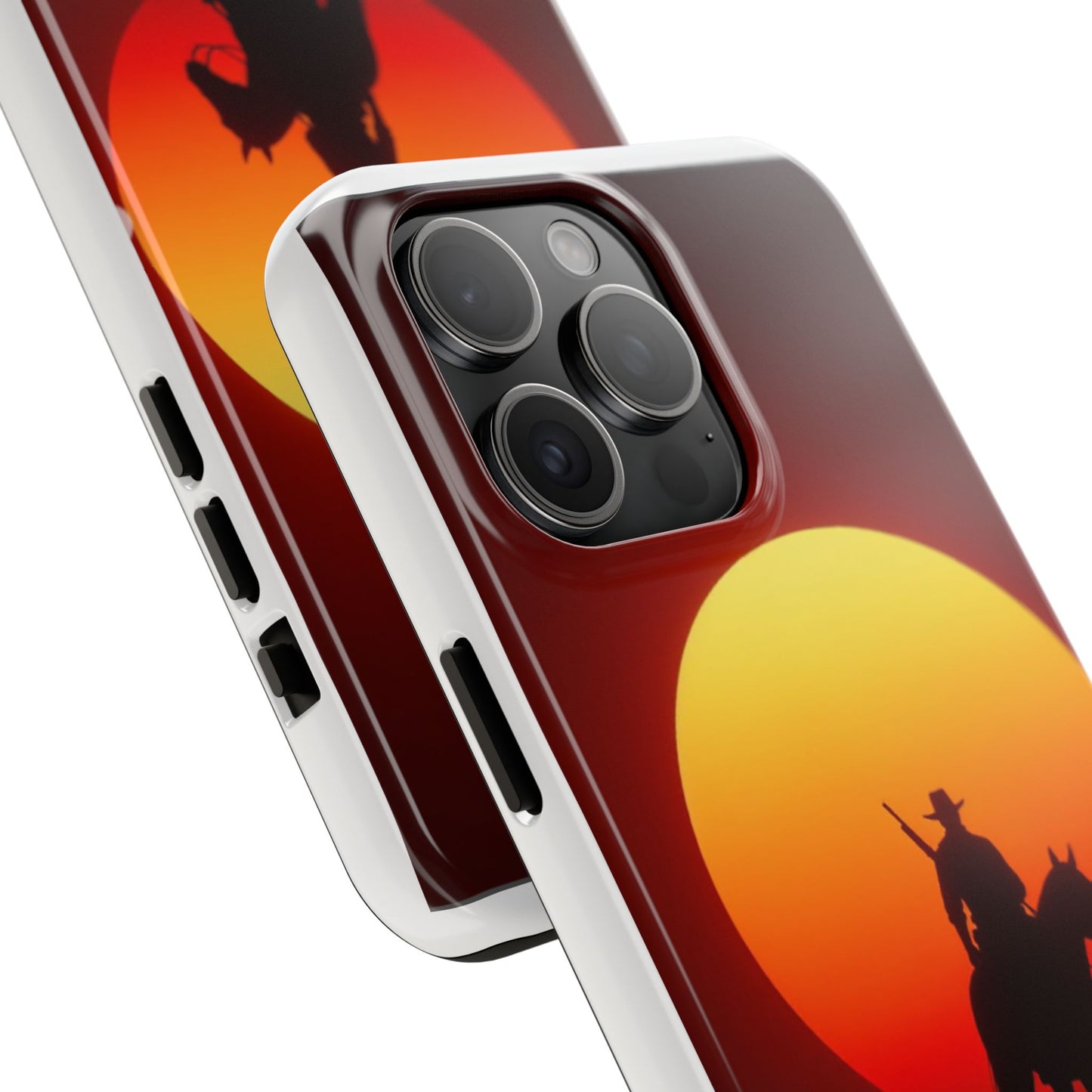 Sunset Cowboy Tough Phone Cases, Western Style Phone Cover, Unique Gift for Horse Lovers, Adventure Accessories, Durable Phone Protection