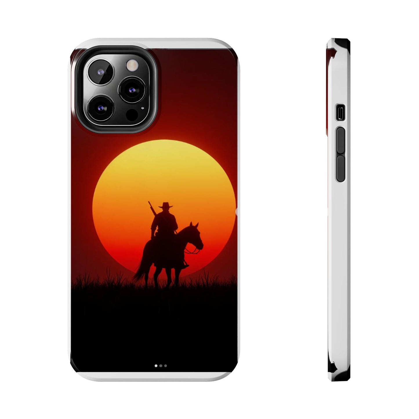 Sunset Cowboy Tough Phone Cases, Western Style Phone Cover, Unique Gift for Horse Lovers, Adventure Accessories, Durable Phone Protection