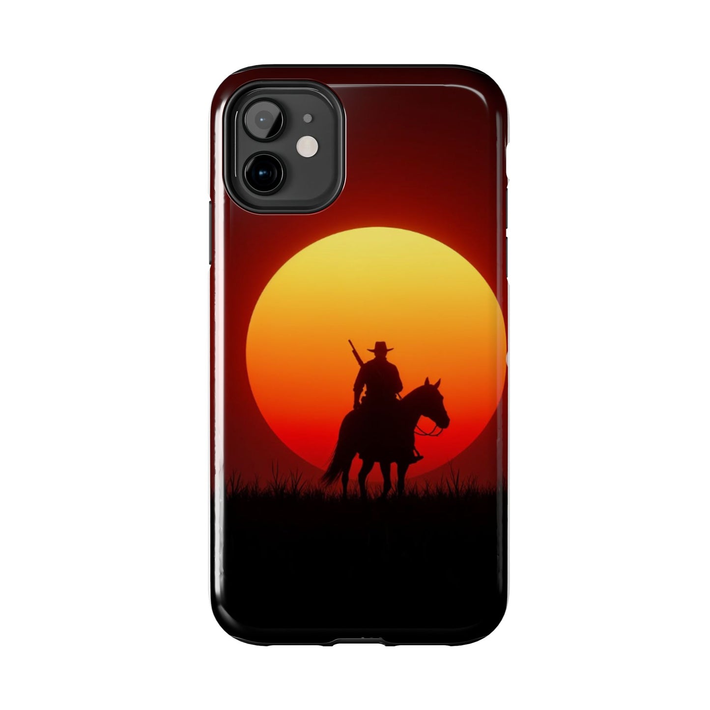 Sunset Cowboy Tough Phone Cases, Western Style Phone Cover, Unique Gift for Horse Lovers, Adventure Accessories, Durable Phone Protection