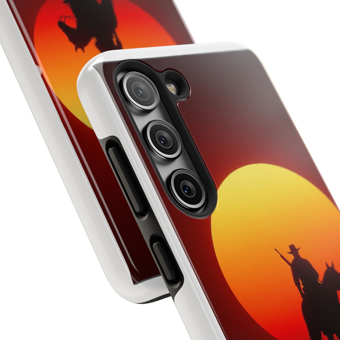 Sunset Cowboy Tough Phone Cases, Western Style Phone Cover, Unique Gift for Horse Lovers, Adventure Accessories, Durable Phone Protection