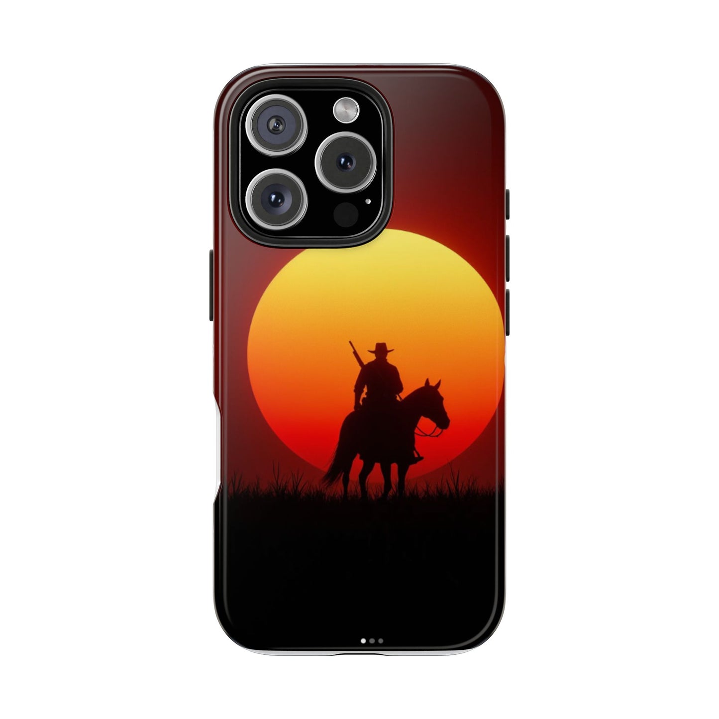 Sunset Cowboy Tough Phone Cases, Western Style Phone Cover, Unique Gift for Horse Lovers, Adventure Accessories, Durable Phone Protection