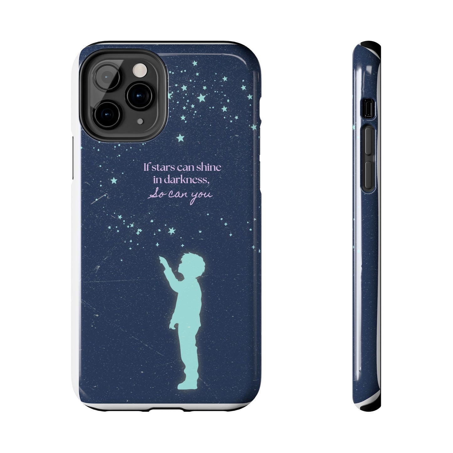 Starry Night Tough Phone Cases, Inspirational Phone Cover, Cute Kid Design, Galaxy Aesthetic, Gift for Dreamers, Motivational Decor