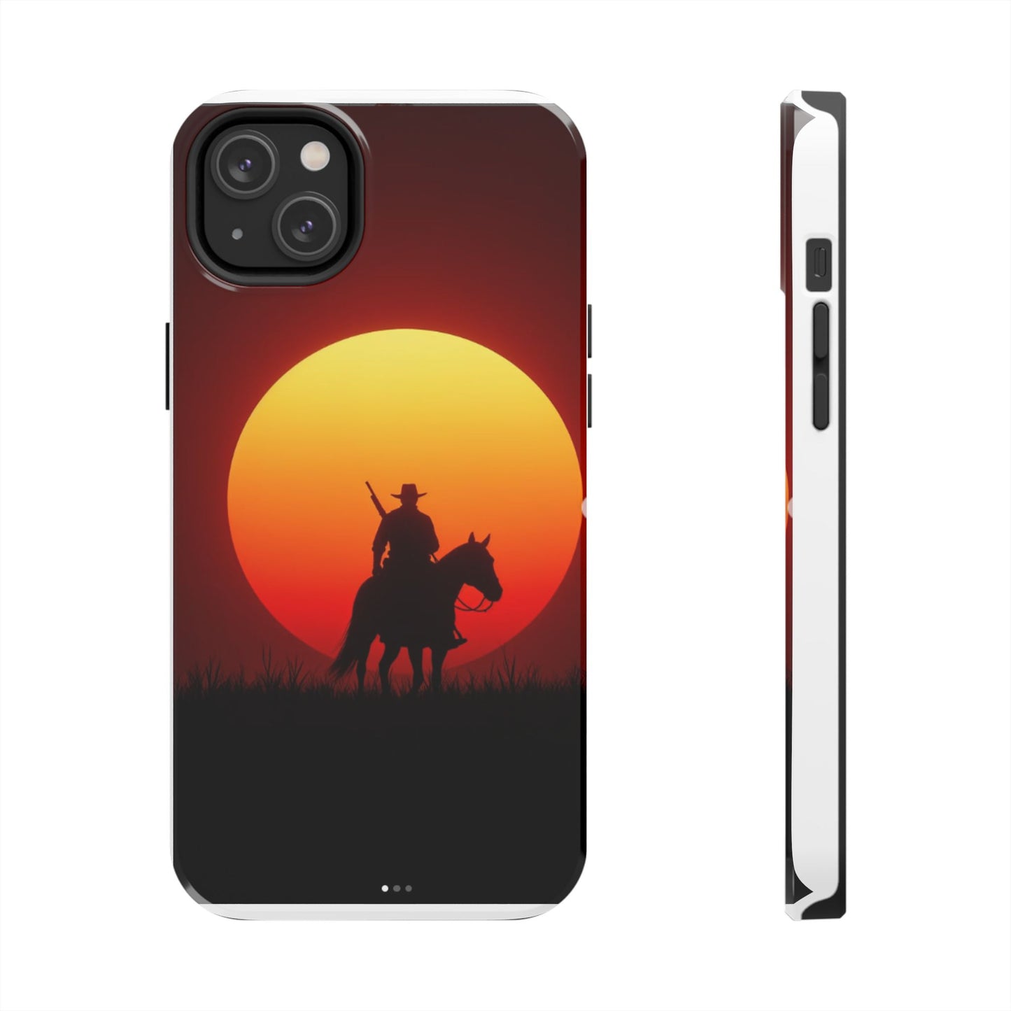 Sunset Cowboy Tough Phone Cases, Western Style Phone Cover, Unique Gift for Horse Lovers, Adventure Accessories, Durable Phone Protection