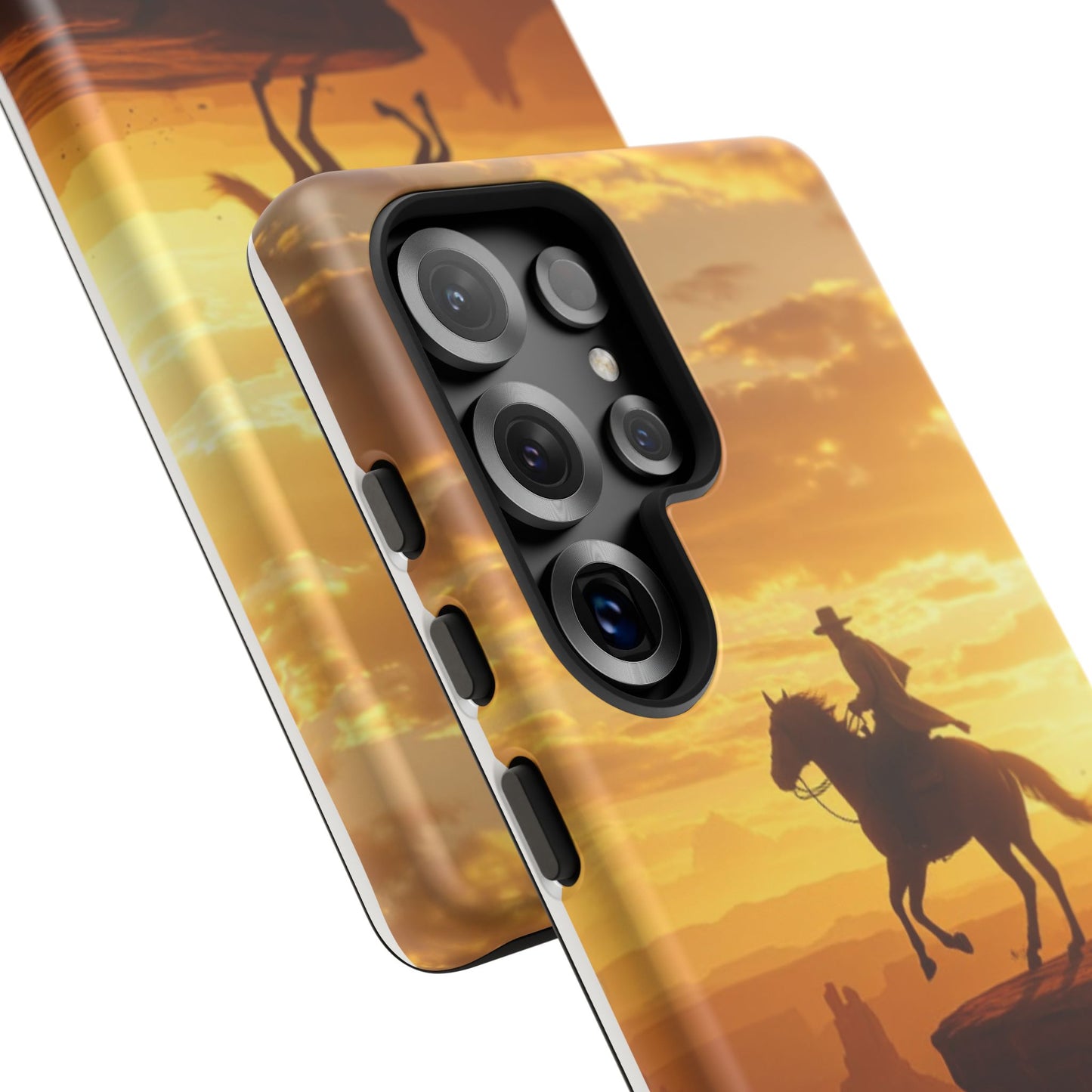 Sunset Horse Rider Phone Case, Western Art Cover, Tough Shell, Ideal Gift for Horse Lovers, Scenic Phone Accessories