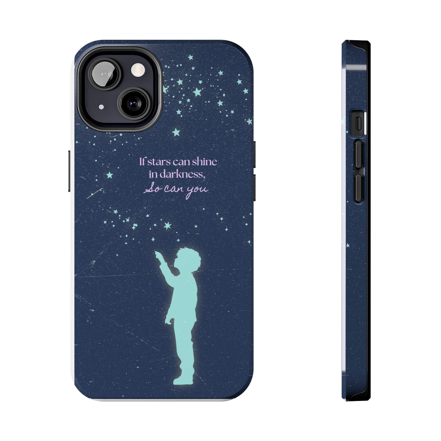 Starry Night Tough Phone Cases, Inspirational Phone Cover, Cute Kid Design, Galaxy Aesthetic, Gift for Dreamers, Motivational Decor