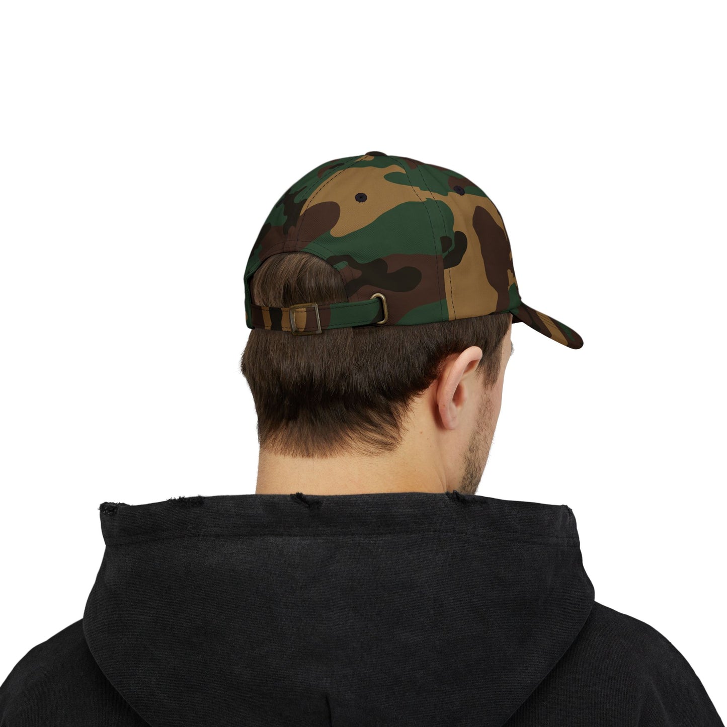Camo Dad Cap – Hustle & Bustle, Outdoor Style, Gift for Him, Cool Casual Wear, Fishing Cap, Adjustable Hat