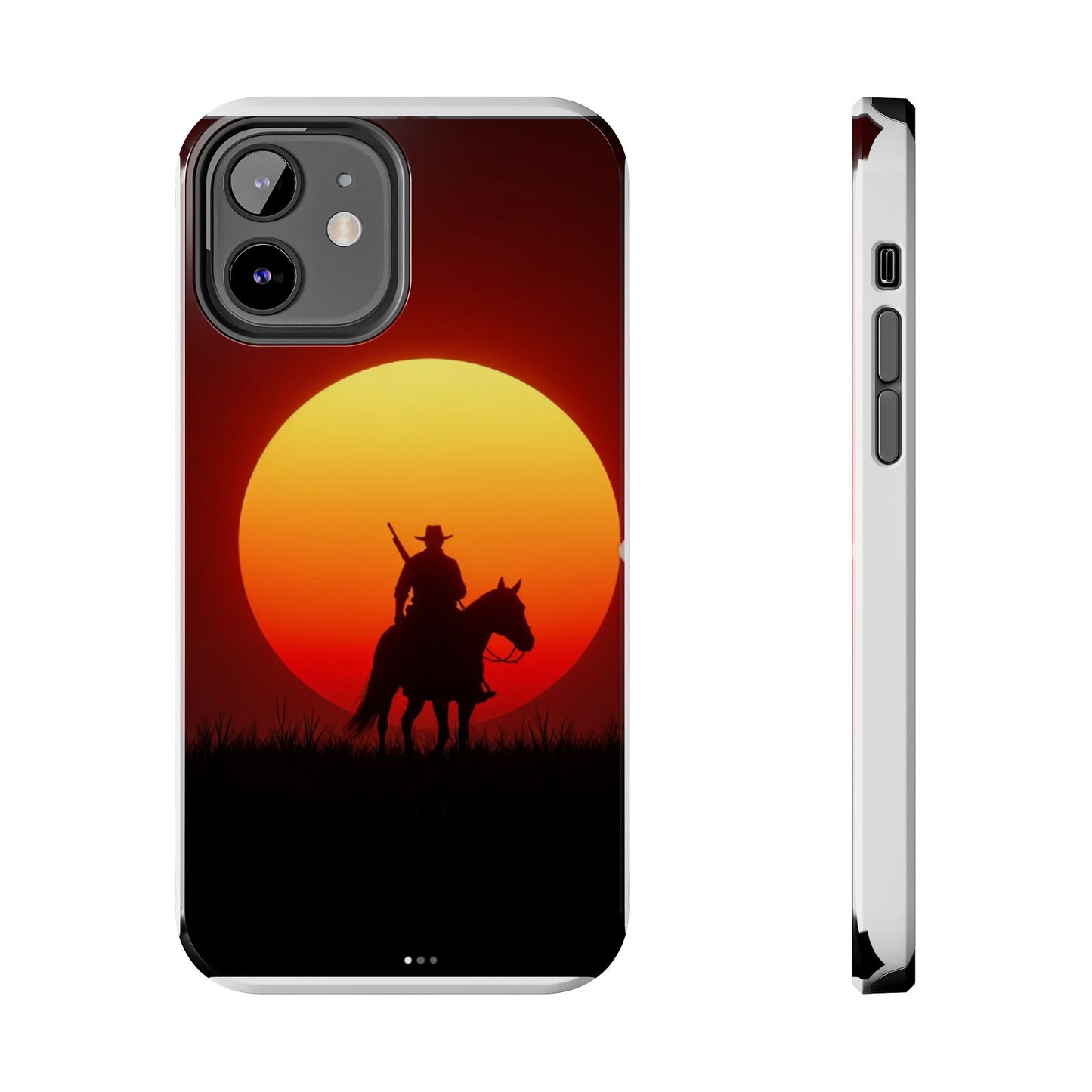 Sunset Cowboy Tough Phone Cases, Western Style Phone Cover, Unique Gift for Horse Lovers, Adventure Accessories, Durable Phone Protection