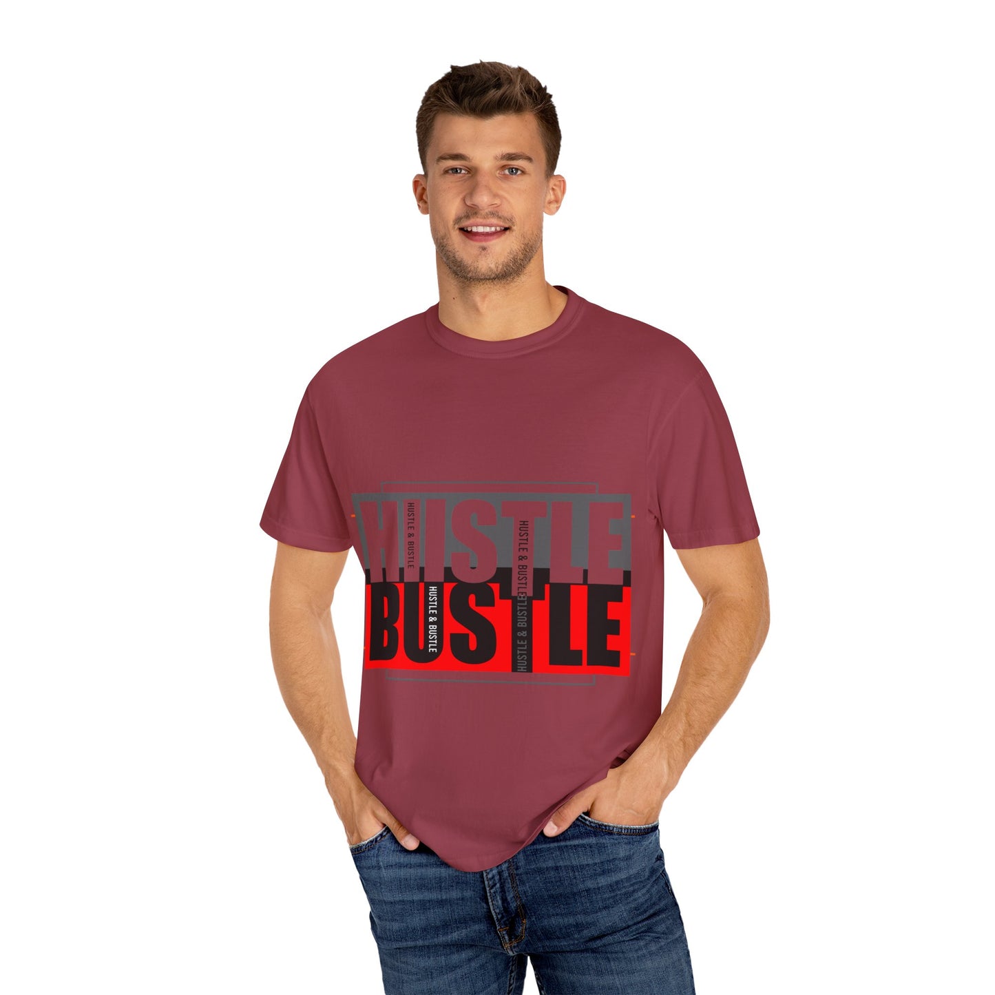 Hustle & Bustle Unisex T-Shirt, Motivational Tee, Casual Wear, Gift for Entrepreneurs, Urban Outfit, Everyday Inspiration