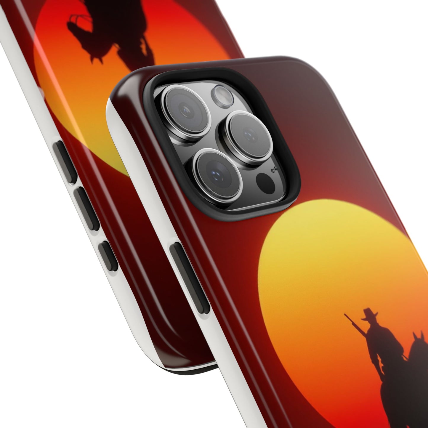 Sunset Cowboy Tough Phone Cases, Western Style Phone Cover, Unique Gift for Horse Lovers, Adventure Accessories, Durable Phone Protection