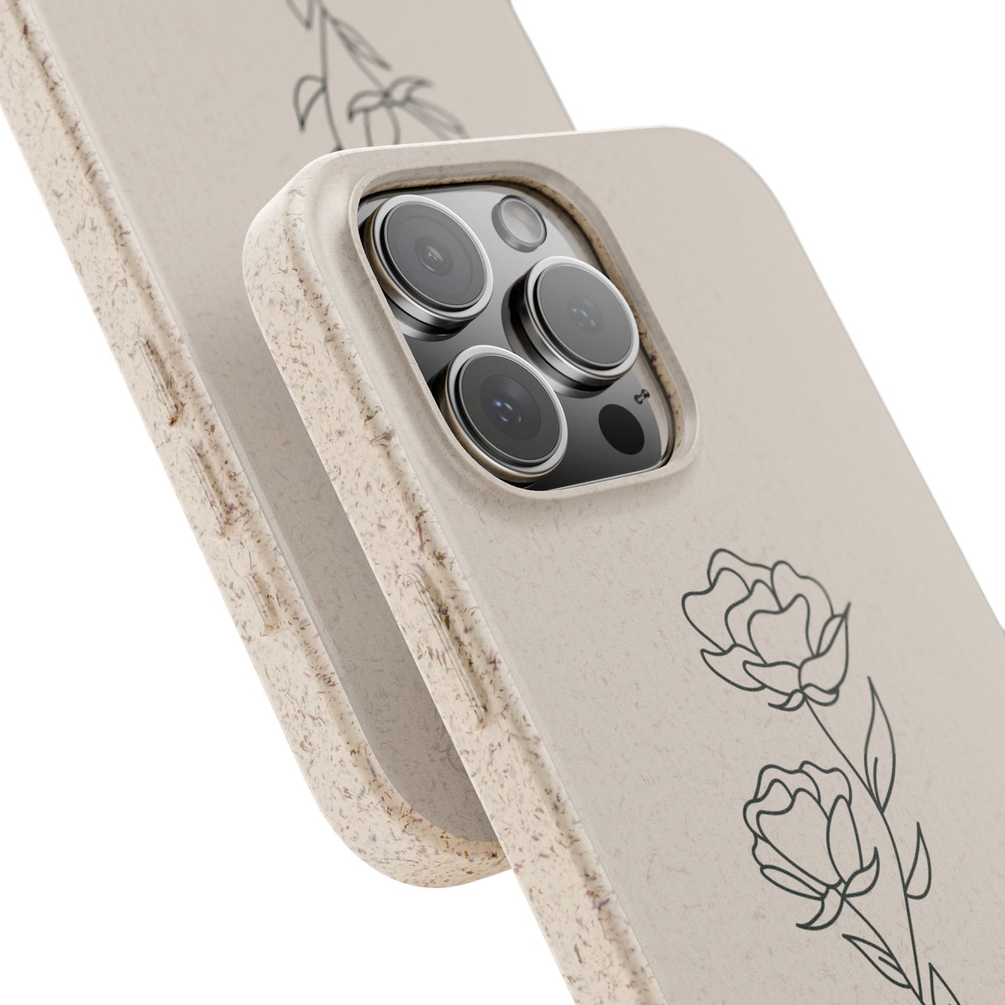 Eco-Friendly Phone Case with Floral Design, Biodegradable Mobile Cover, Sustainable Gift, Floral iPhone Case, Eco Chic Decor