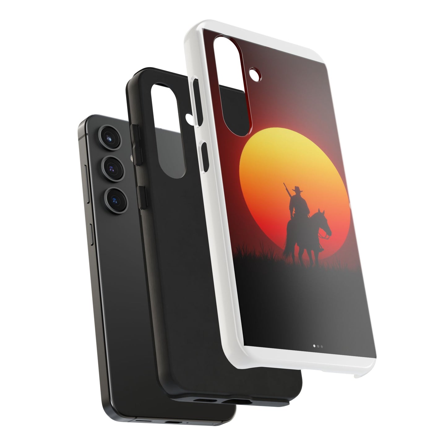Sunset Cowboy Tough Phone Cases, Western Style Phone Cover, Unique Gift for Horse Lovers, Adventure Accessories, Durable Phone Protection