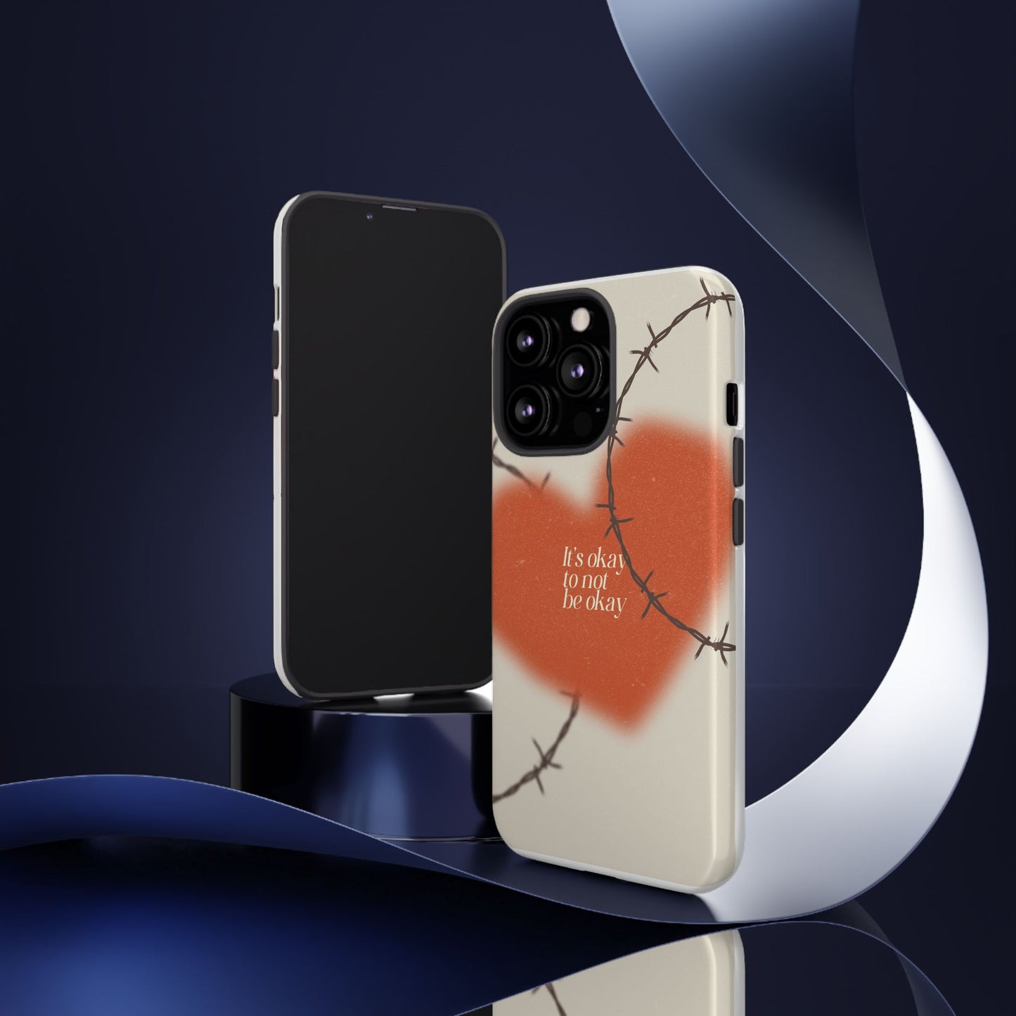 Heartfelt Phone Case | Barbed Wire Design, It's Okay to Not Be Okay, Supportive Gift, Anxiety Awareness, Unique Phone Accessory