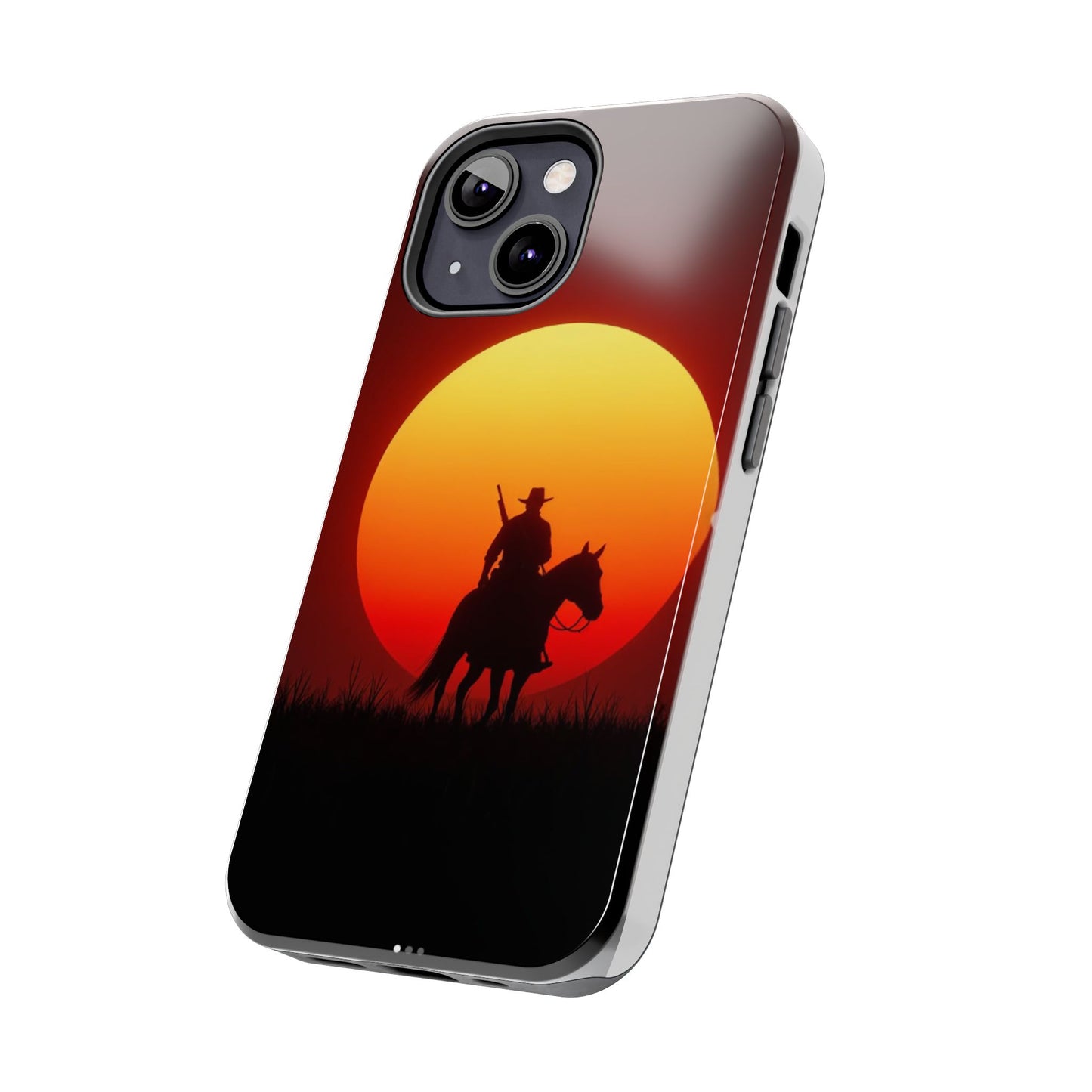 Sunset Cowboy Tough Phone Cases, Western Style Phone Cover, Unique Gift for Horse Lovers, Adventure Accessories, Durable Phone Protection