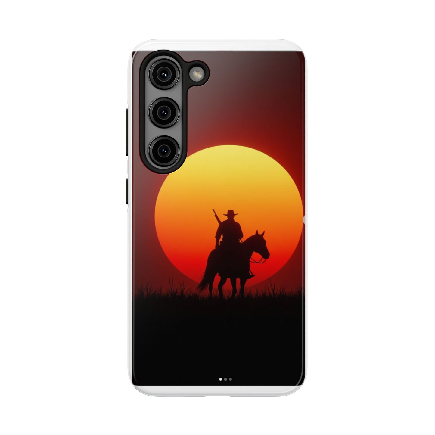 Sunset Cowboy Tough Phone Cases, Western Style Phone Cover, Unique Gift for Horse Lovers, Adventure Accessories, Durable Phone Protection