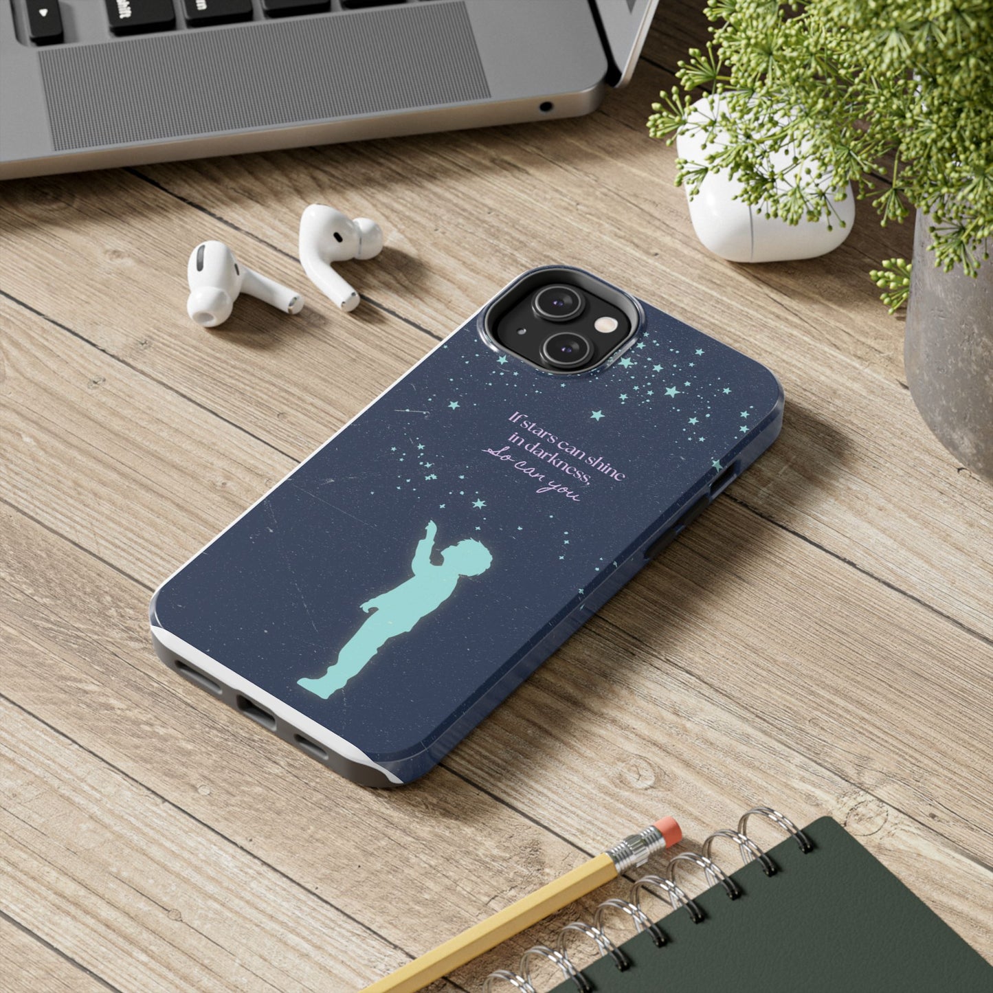 Starry Night Tough Phone Cases, Inspirational Phone Cover, Cute Kid Design, Galaxy Aesthetic, Gift for Dreamers, Motivational Decor