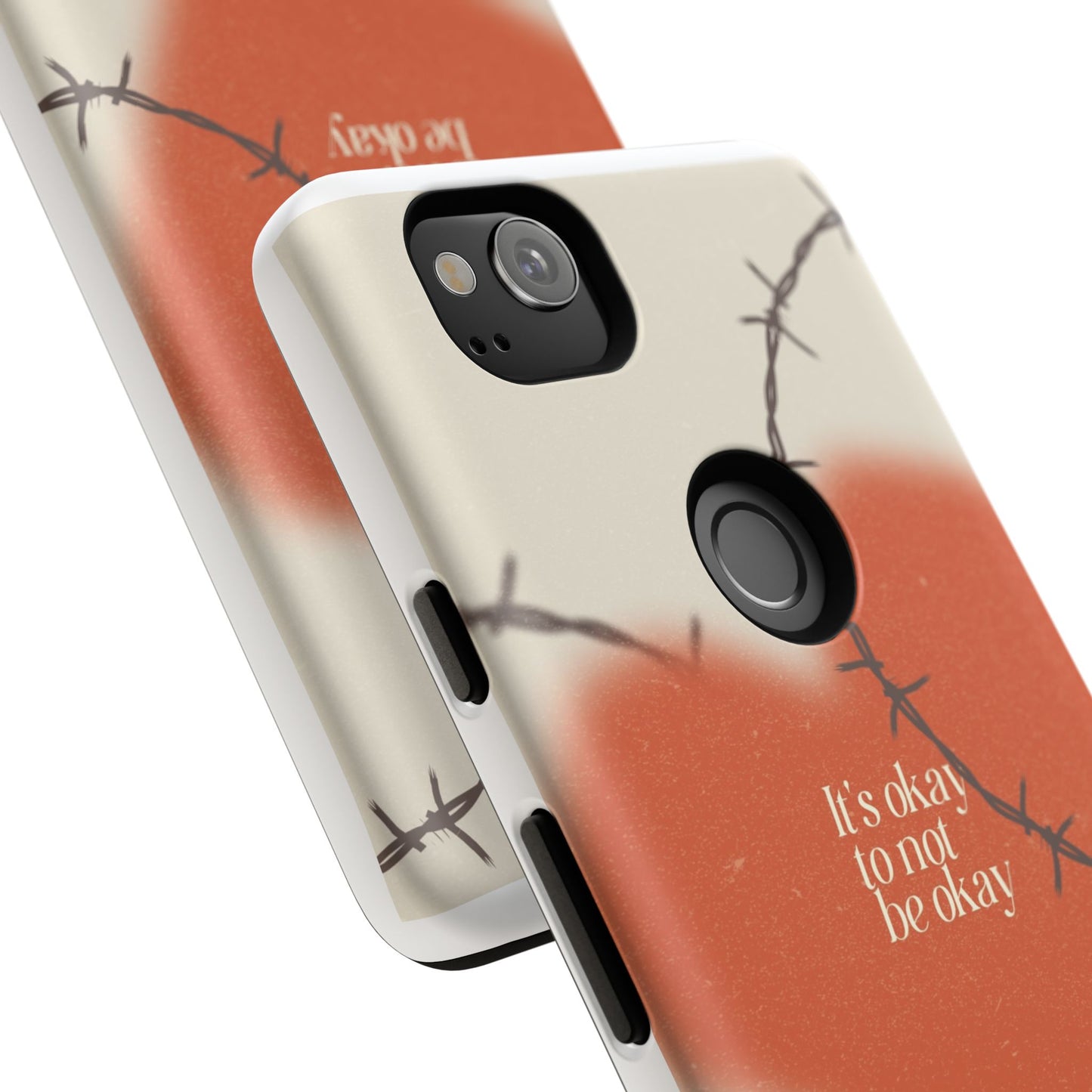 Heartfelt Phone Case | Barbed Wire Design, It's Okay to Not Be Okay, Supportive Gift, Anxiety Awareness, Unique Phone Accessory