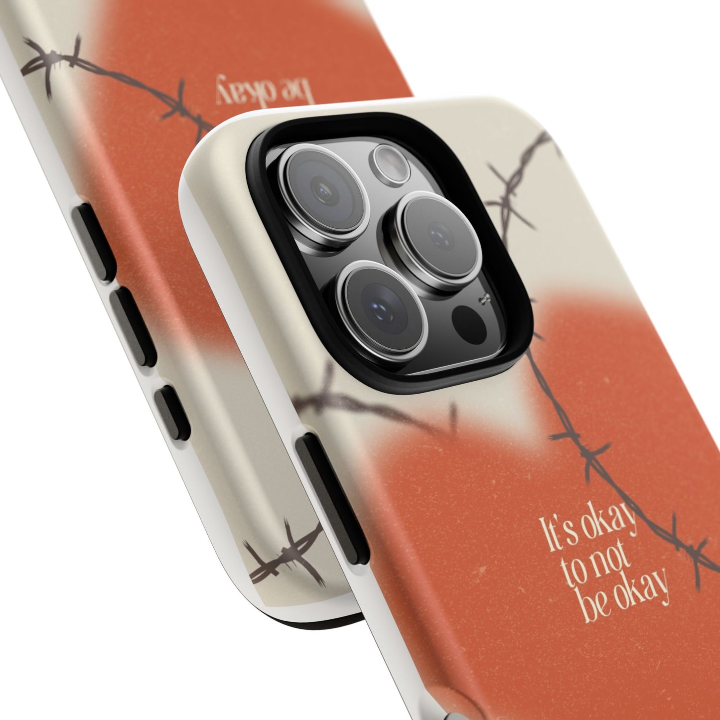 Heartfelt Phone Case | Barbed Wire Design, It's Okay to Not Be Okay, Supportive Gift, Anxiety Awareness, Unique Phone Accessory