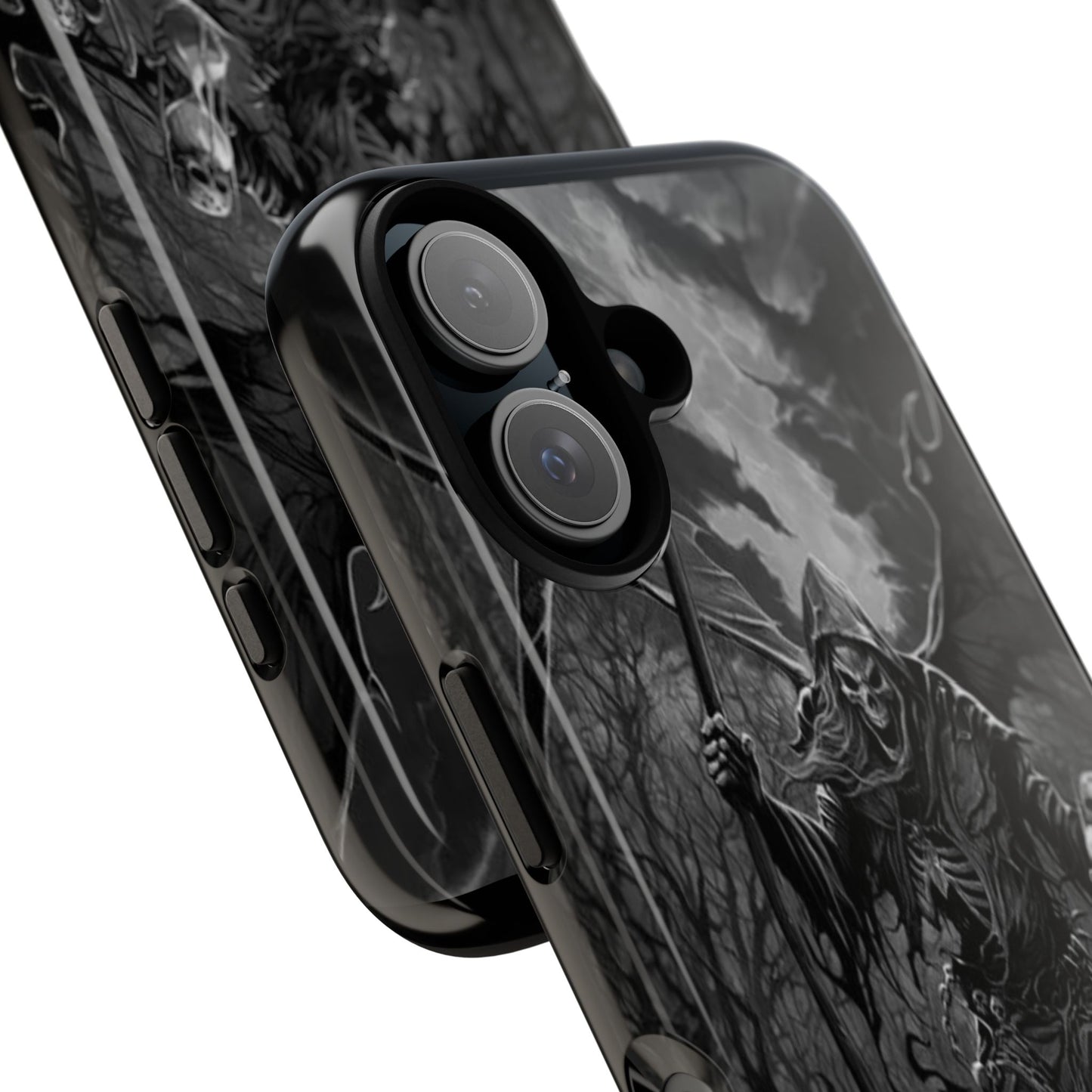 Gothic Phone Case Featuring Grim Reaper Art, Dark Aesthetic for Men and Women, Unique Halloween Gift, Durable Protection, Tough Cases