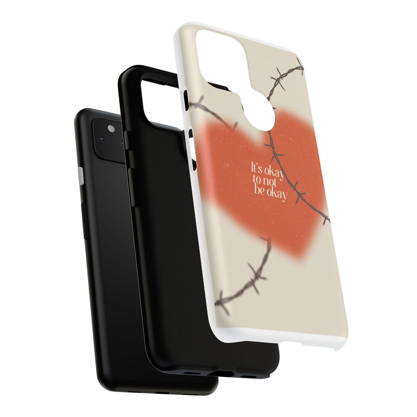Heartfelt Phone Case | Barbed Wire Design, It's Okay to Not Be Okay, Supportive Gift, Anxiety Awareness, Unique Phone Accessory