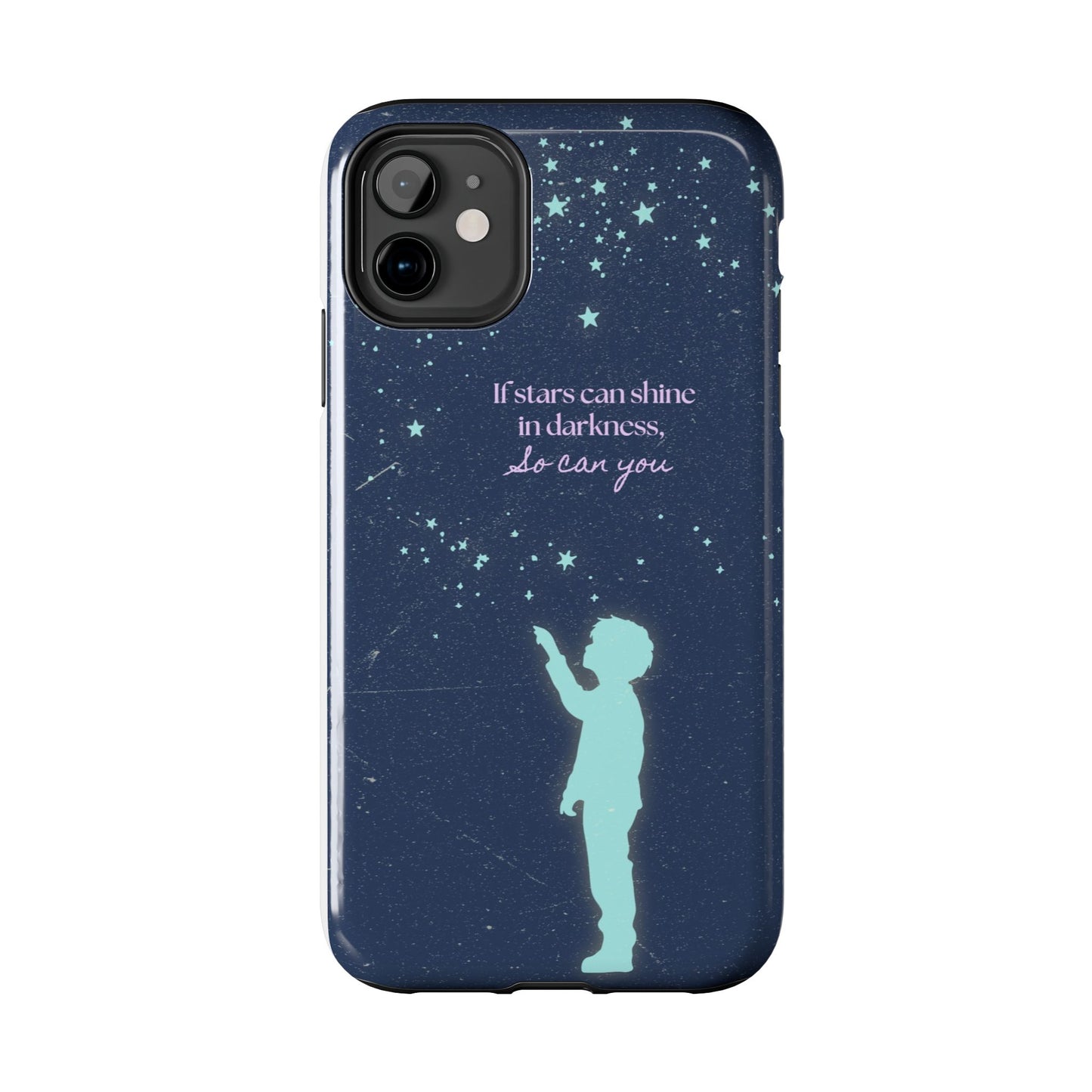 Starry Night Tough Phone Cases, Inspirational Phone Cover, Cute Kid Design, Galaxy Aesthetic, Gift for Dreamers, Motivational Decor