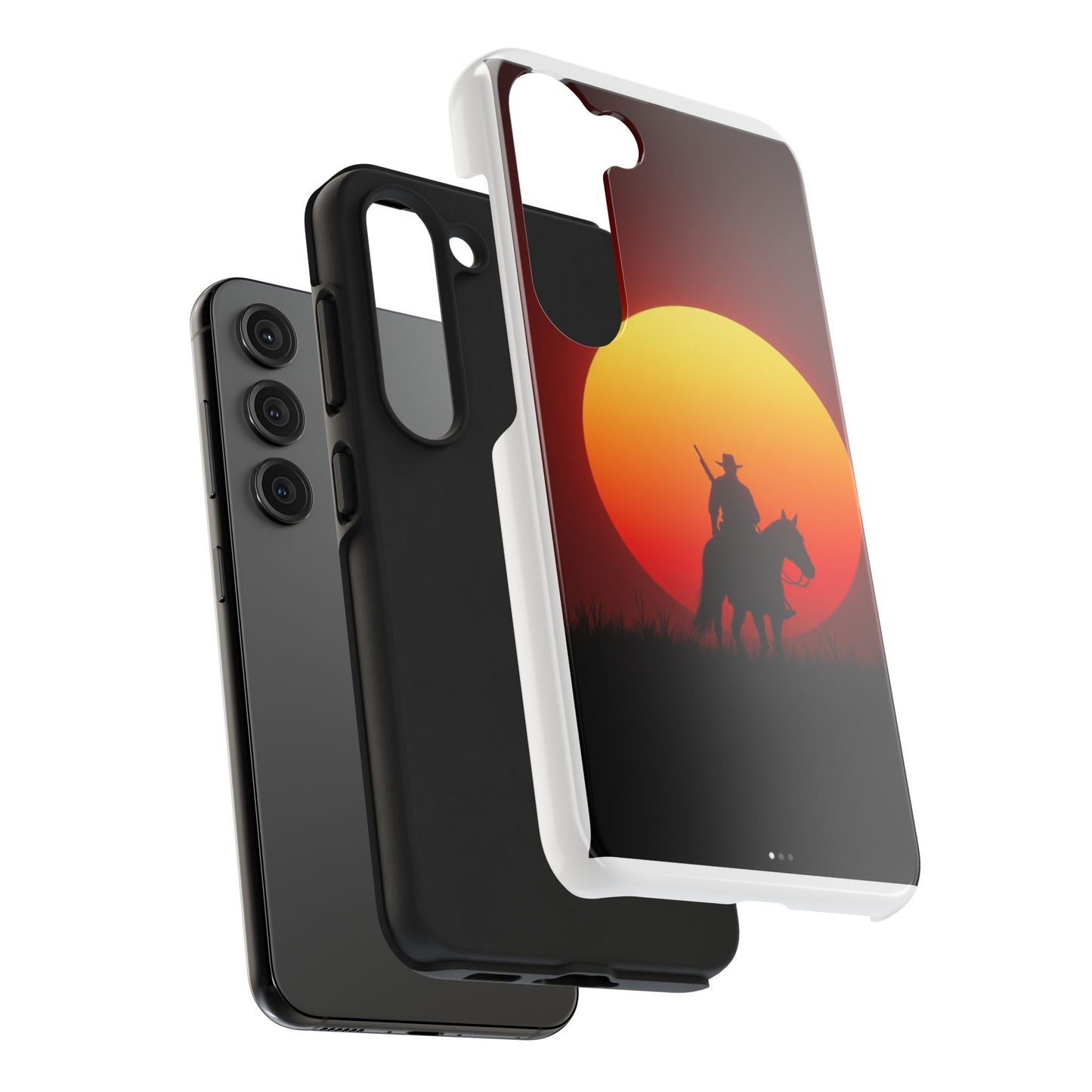 Sunset Cowboy Tough Phone Cases, Western Style Phone Cover, Unique Gift for Horse Lovers, Adventure Accessories, Durable Phone Protection
