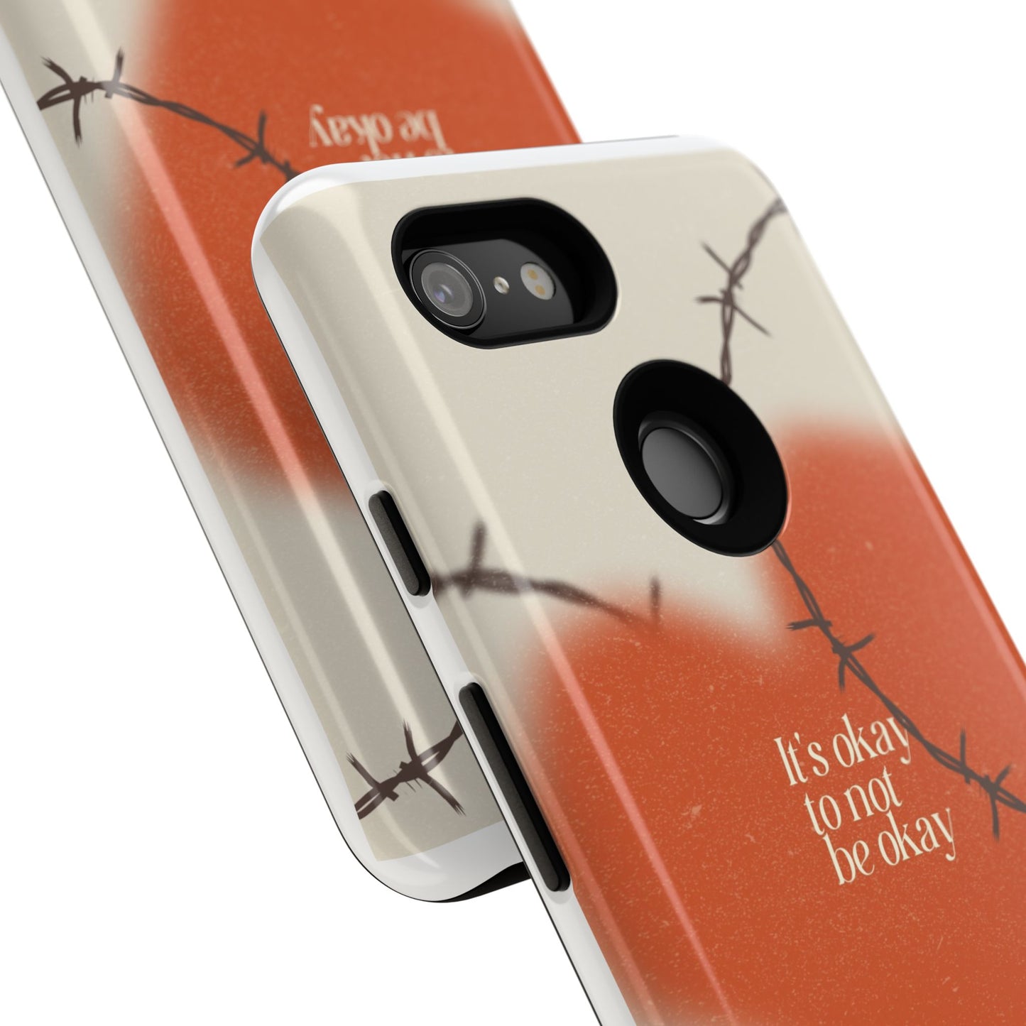 Heartfelt Phone Case | Barbed Wire Design, It's Okay to Not Be Okay, Supportive Gift, Anxiety Awareness, Unique Phone Accessory