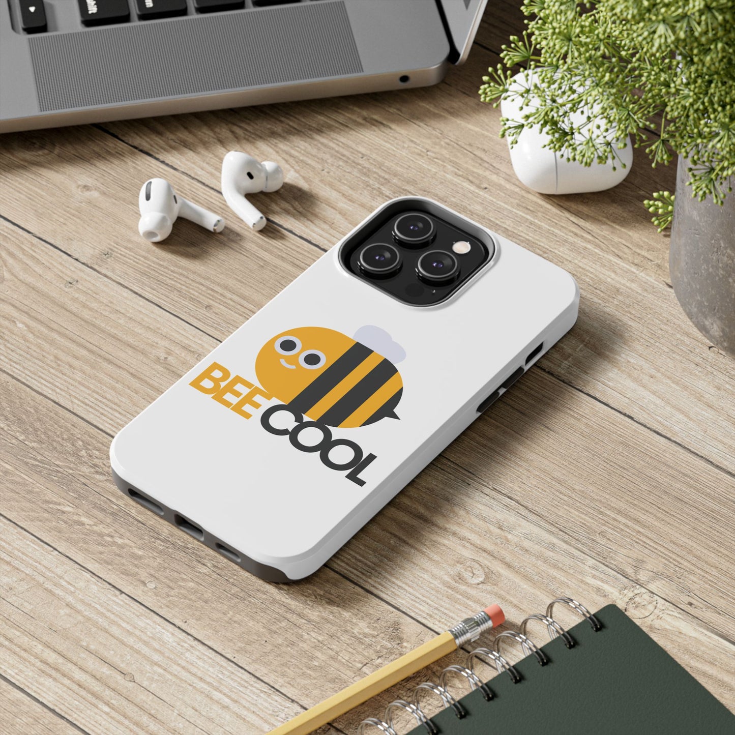 Bee Cool Tough Phone Case, Funny Phone Cover, Bee Lover Gift, Durable Phone Protector, Unique Bee Design