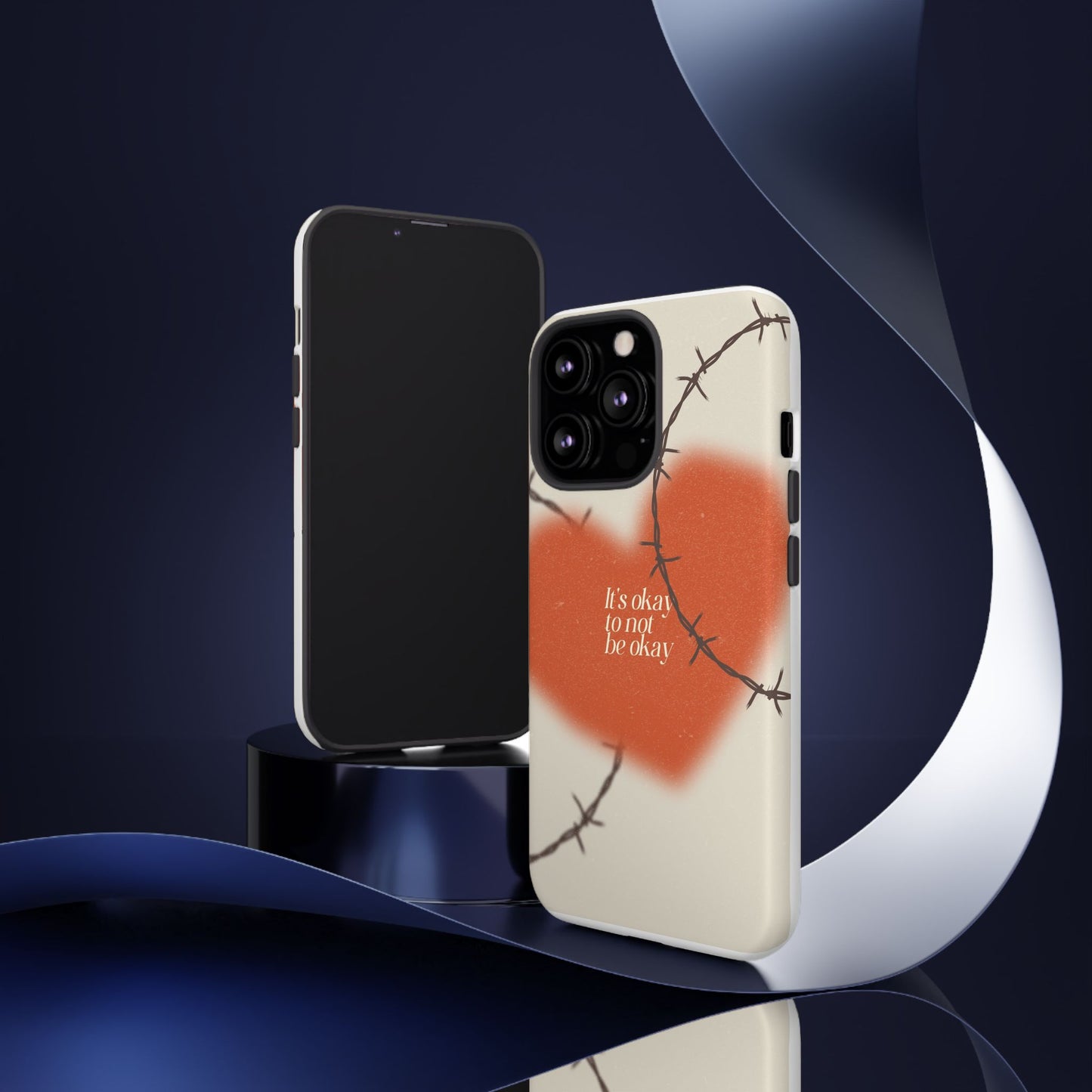 Heartfelt Phone Case | Barbed Wire Design, It's Okay to Not Be Okay, Supportive Gift, Anxiety Awareness, Unique Phone Accessory