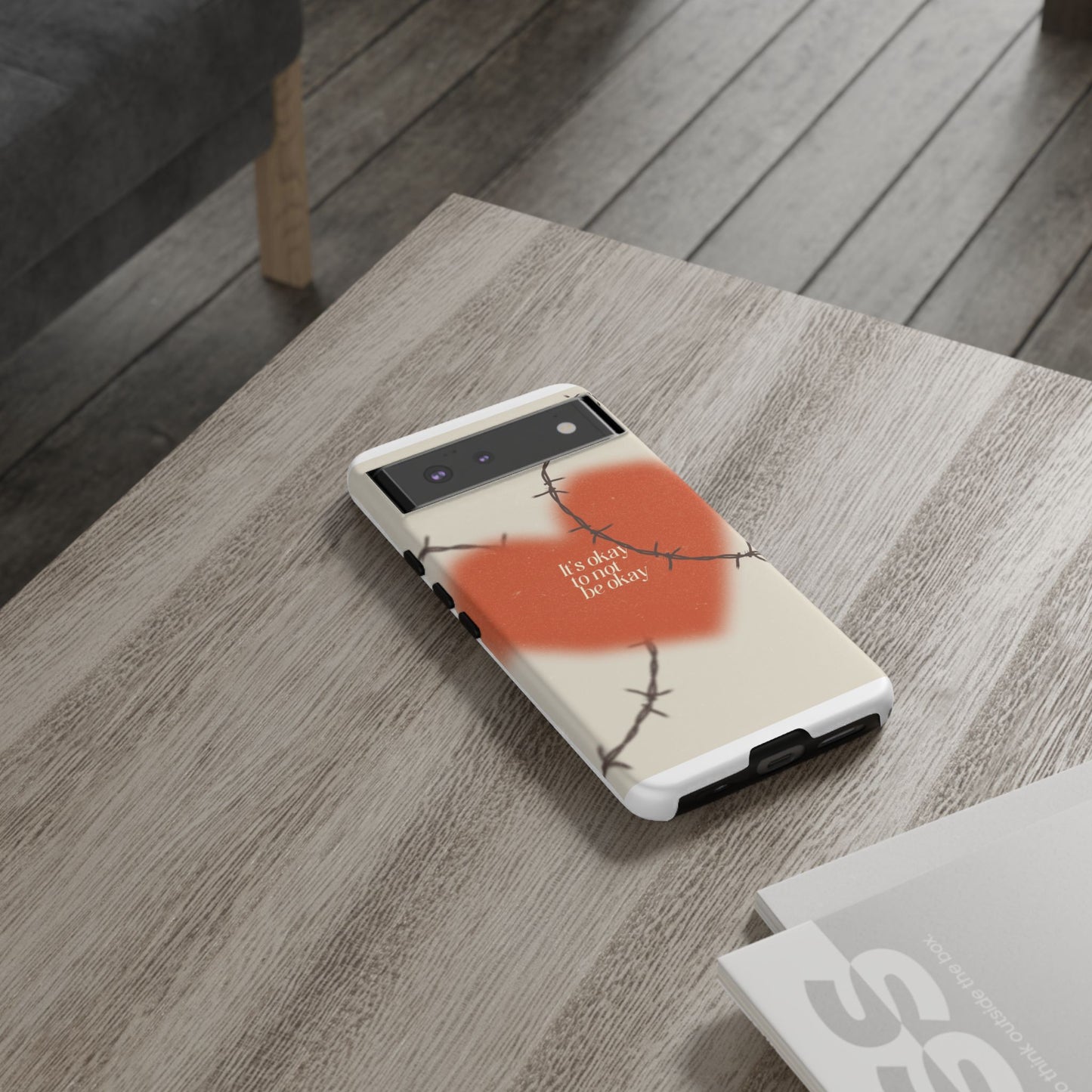 Heartfelt Phone Case | Barbed Wire Design, It's Okay to Not Be Okay, Supportive Gift, Anxiety Awareness, Unique Phone Accessory