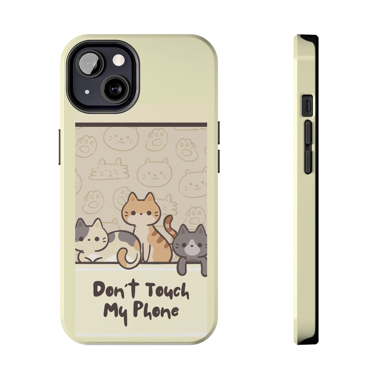 Cute Cat Phone Case - Don't Touch My Phone, Gift for Cat Lovers, Kawaii Accessories, Fun Tech Protection, Pet Lover Gifts