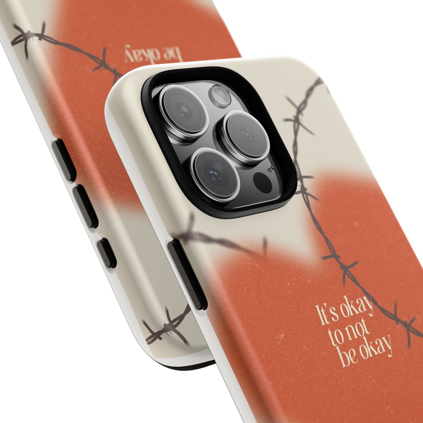 Heartfelt Phone Case | Barbed Wire Design, It's Okay to Not Be Okay, Supportive Gift, Anxiety Awareness, Unique Phone Accessory