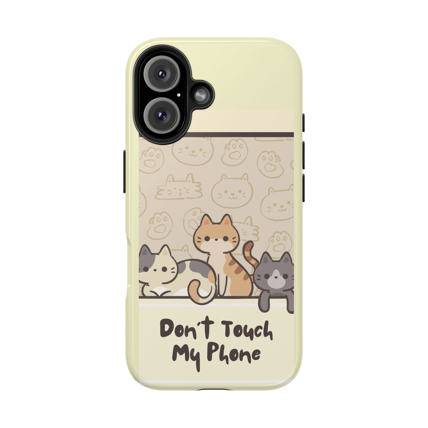 Cute Cat Phone Case - Don't Touch My Phone, Gift for Cat Lovers, Kawaii Accessories, Fun Tech Protection, Pet Lover Gifts