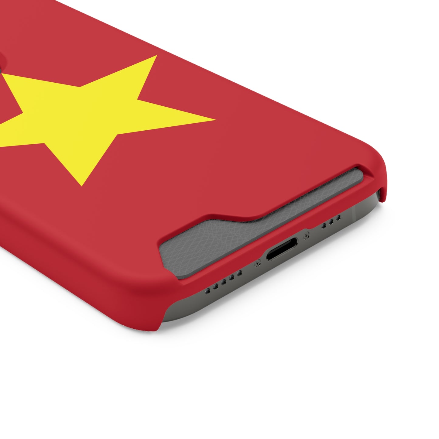 Red Star Phone Case with Card Holder, Gift for Flag Lovers, Stylish Accessory for Everyday Use, Perfect for Travel, Birthday Gift
