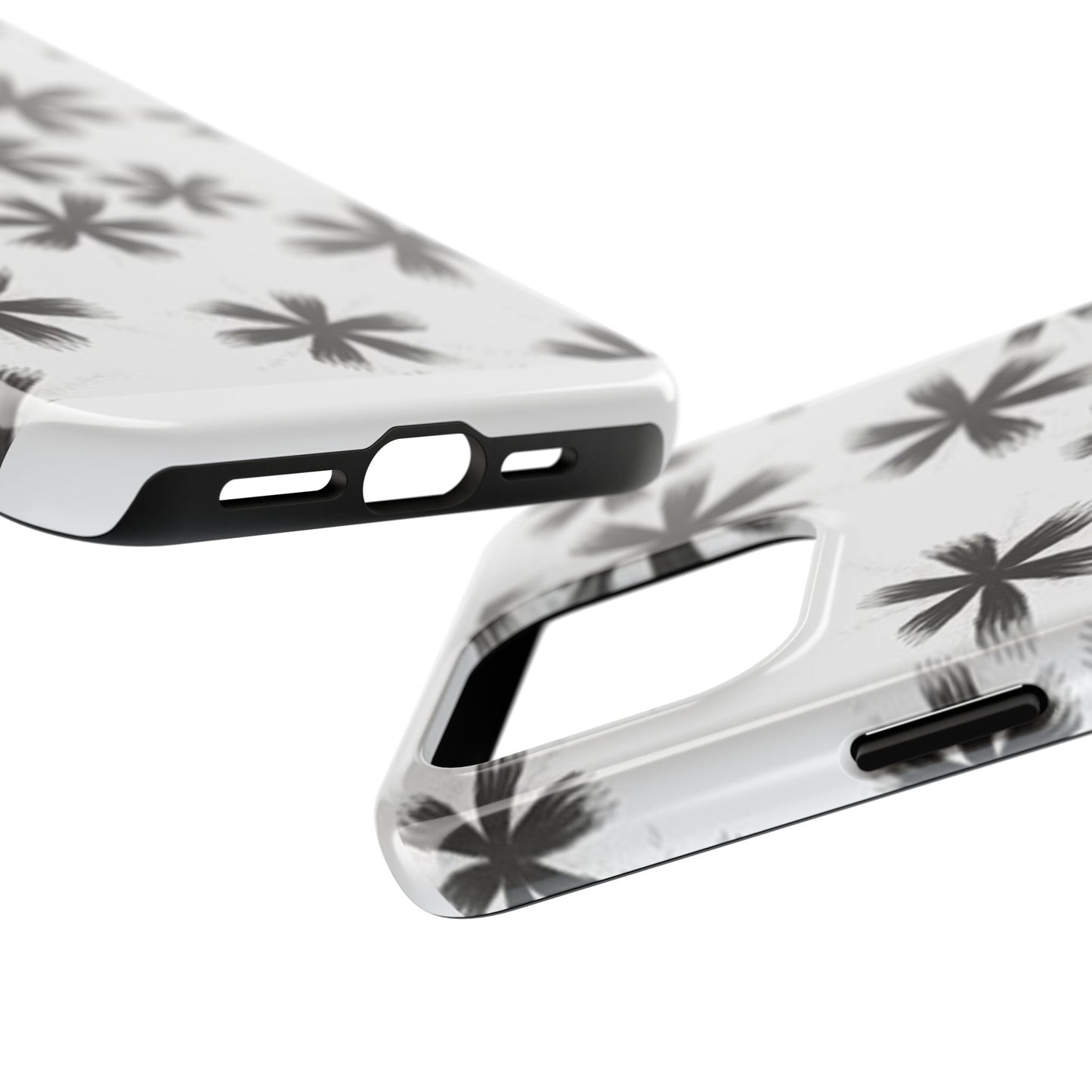 Stylish Tough Phone Cases, Black Flower Design, Durable Phone Protection, Unique Gift, Trendy Phone Accessories