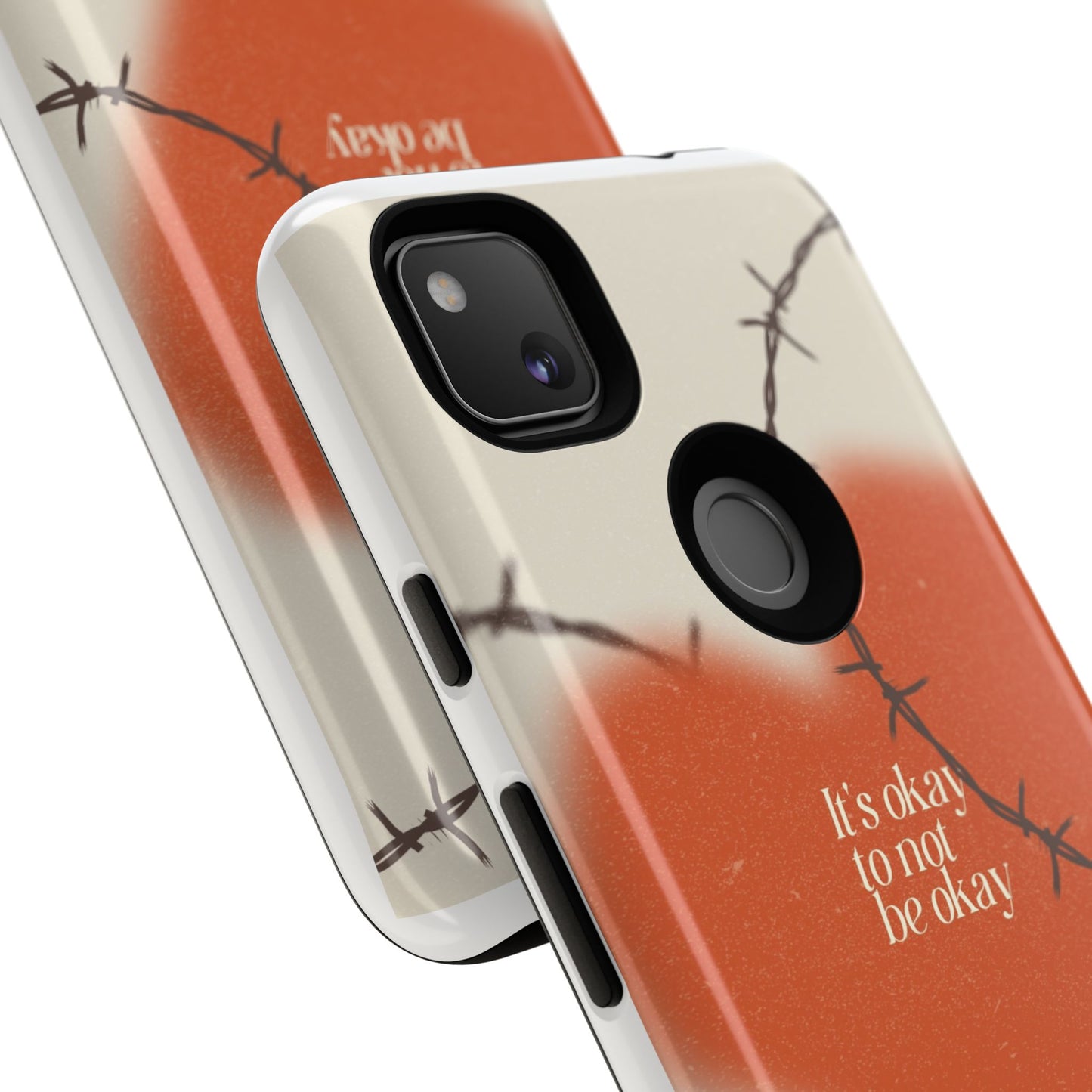 Heartfelt Phone Case | Barbed Wire Design, It's Okay to Not Be Okay, Supportive Gift, Anxiety Awareness, Unique Phone Accessory