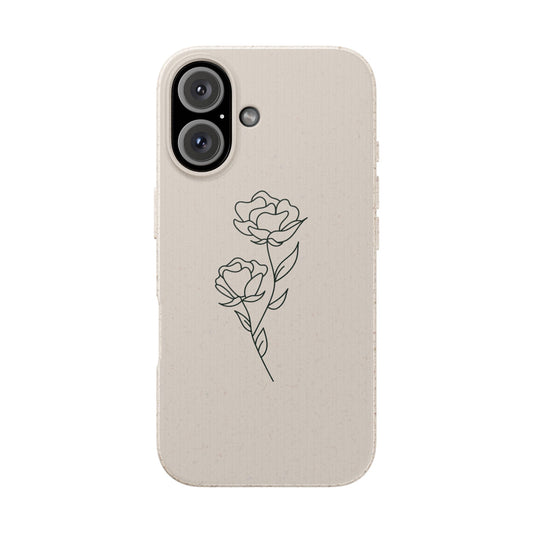 Eco-Friendly Phone Case with Floral Design, Biodegradable Mobile Cover, Sustainable Gift, Floral iPhone Case, Eco Chic Decor
