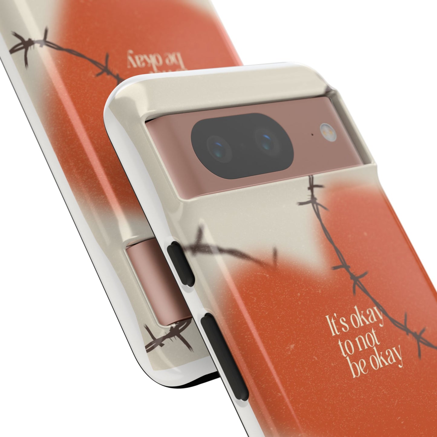 Heartfelt Phone Case | Barbed Wire Design, It's Okay to Not Be Okay, Supportive Gift, Anxiety Awareness, Unique Phone Accessory